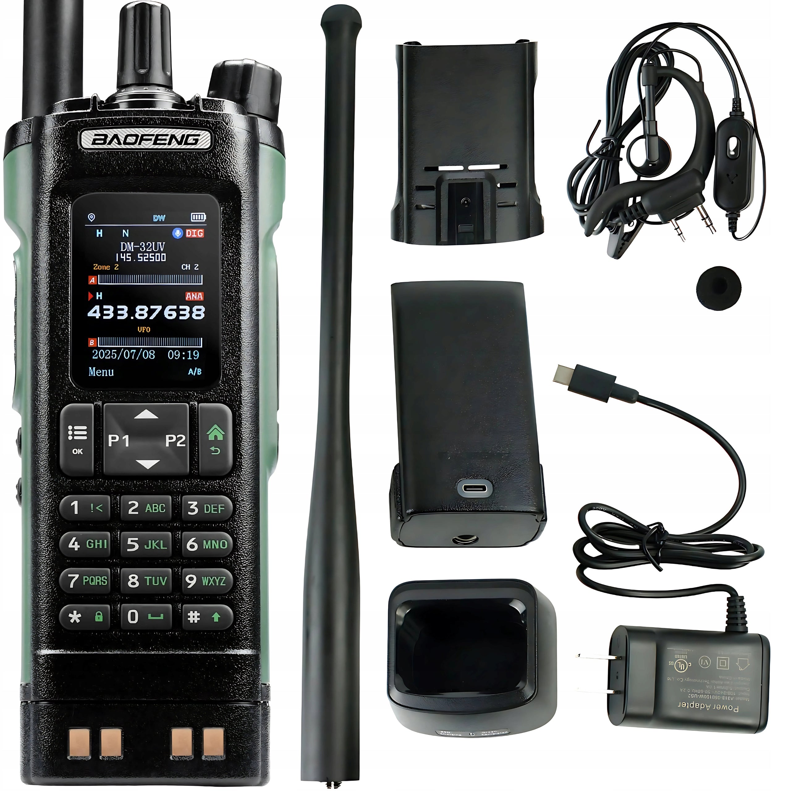 Baofeng DM-32E HTQ DMR FM VHF UHF Airband GPS APRS USB-C AVIATION BAND 10W
