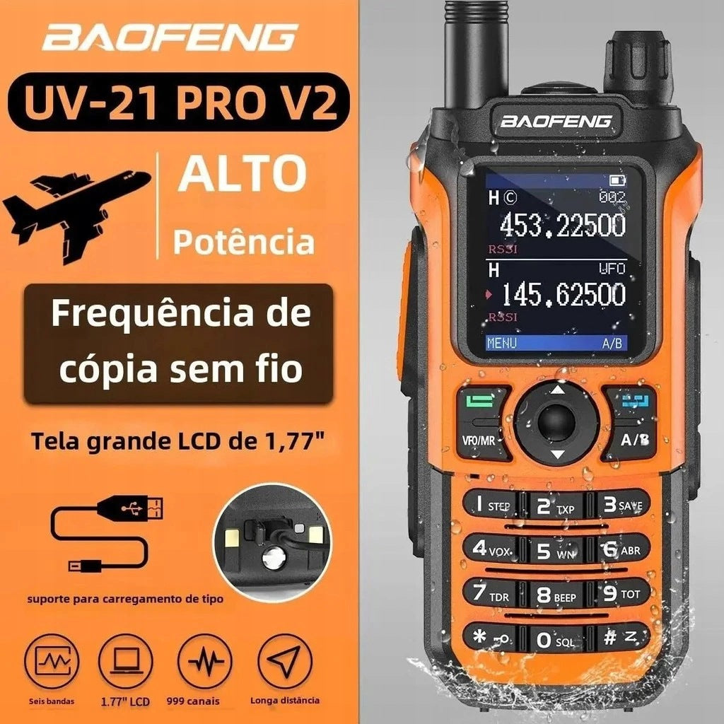 Baofeng UV21 Tri Band Walkie Talk wodoodporny wyświetlacz 1,77 "Long Range Manufacturer code 8901089459685