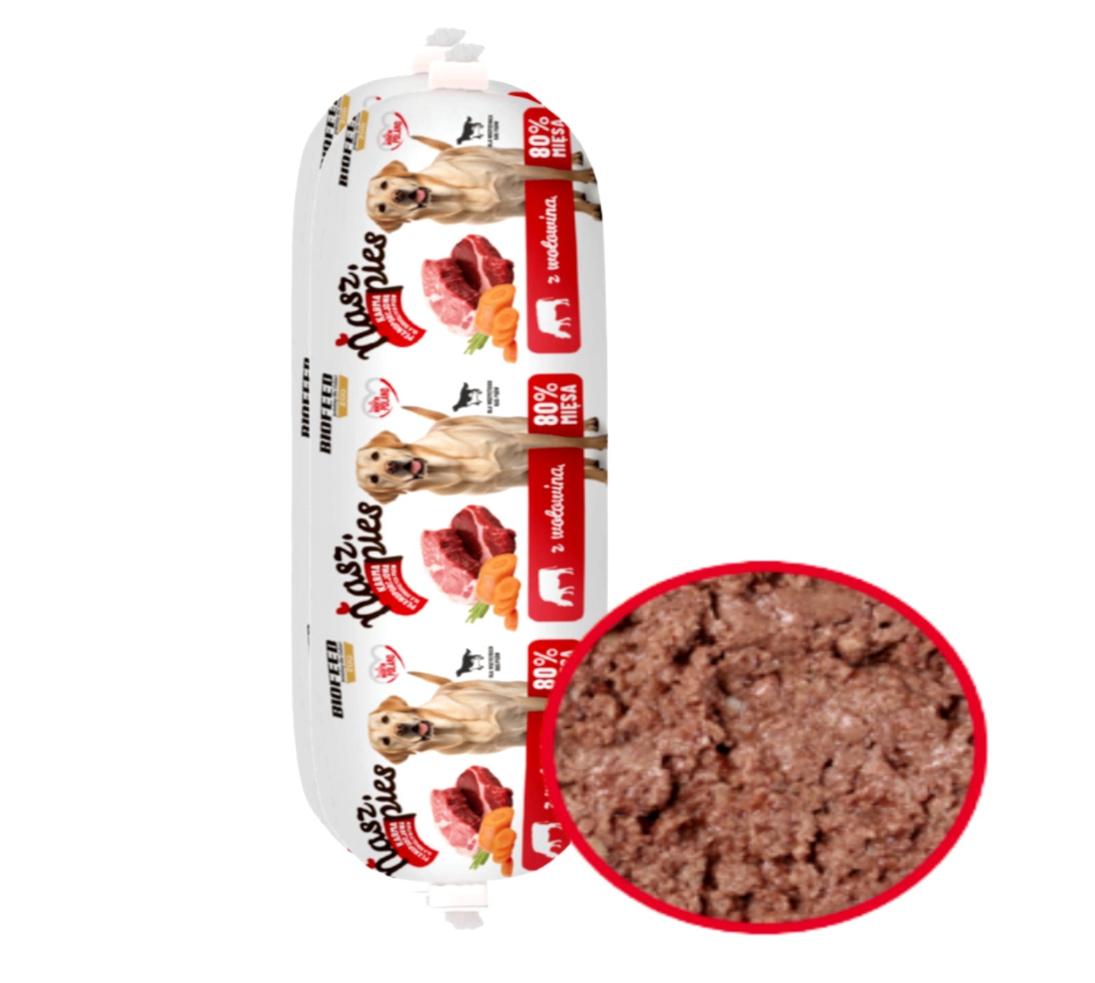 Bar Dog Food Our Dog with Beef 80% Meat 10 x 1000g BioFeed 10kg Manufacturer code BFPNP12