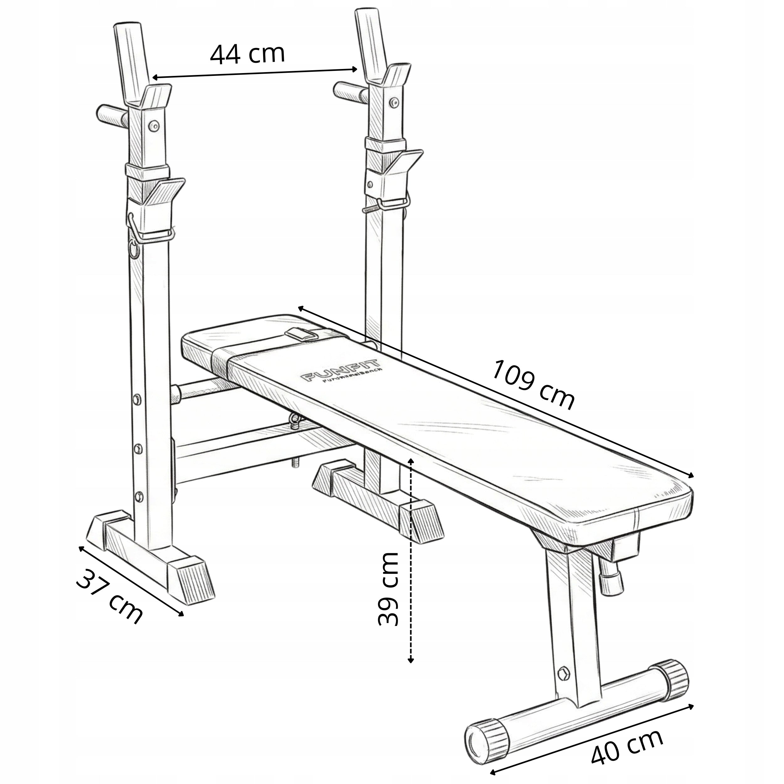 Barbell Bench Adjustable Folding Training Bench FUNFIT Manufacturer code 4809