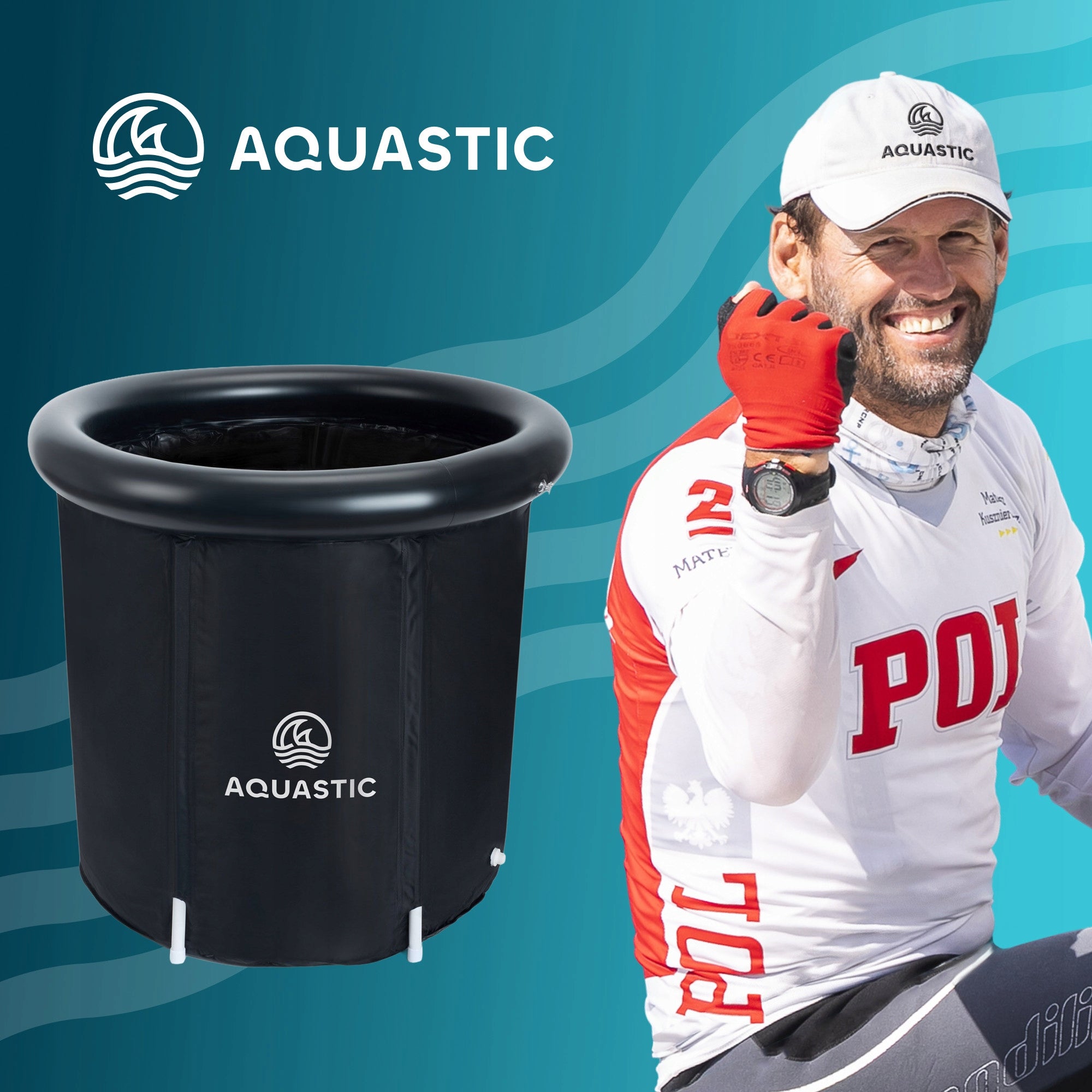 Barrel for walrusing ice bath large AQUASTIC Yeti black easy installation Manufacturer code Yeti AQS-B4C001-BK