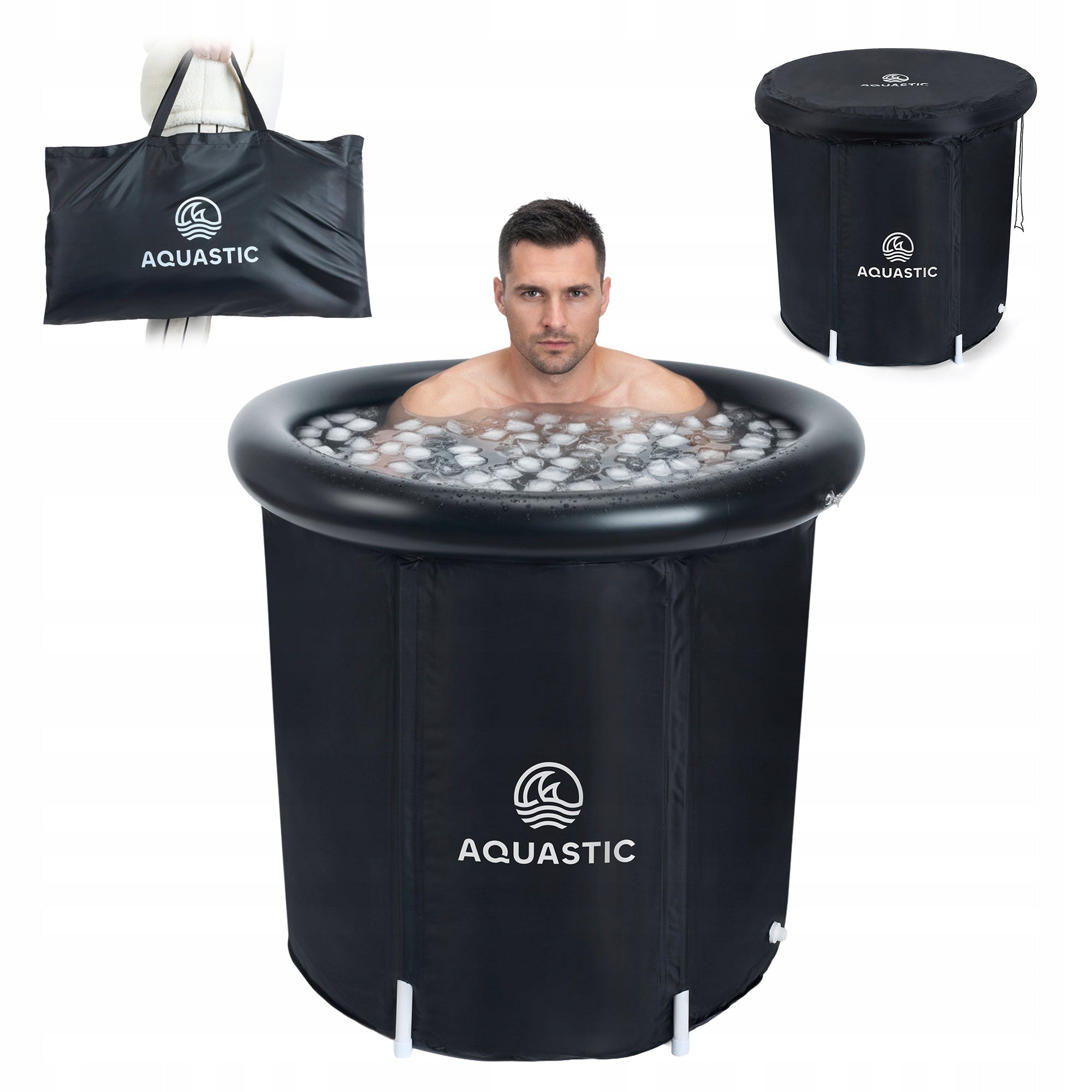 Barrel for walrusing ice bath large AQUASTIC Yeti black easy installation