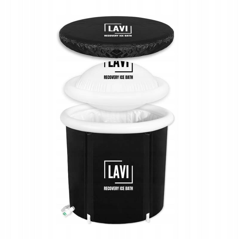 Barrel ice bath for walrusing LAVI with cover UFO thermometer XL 320L Color black