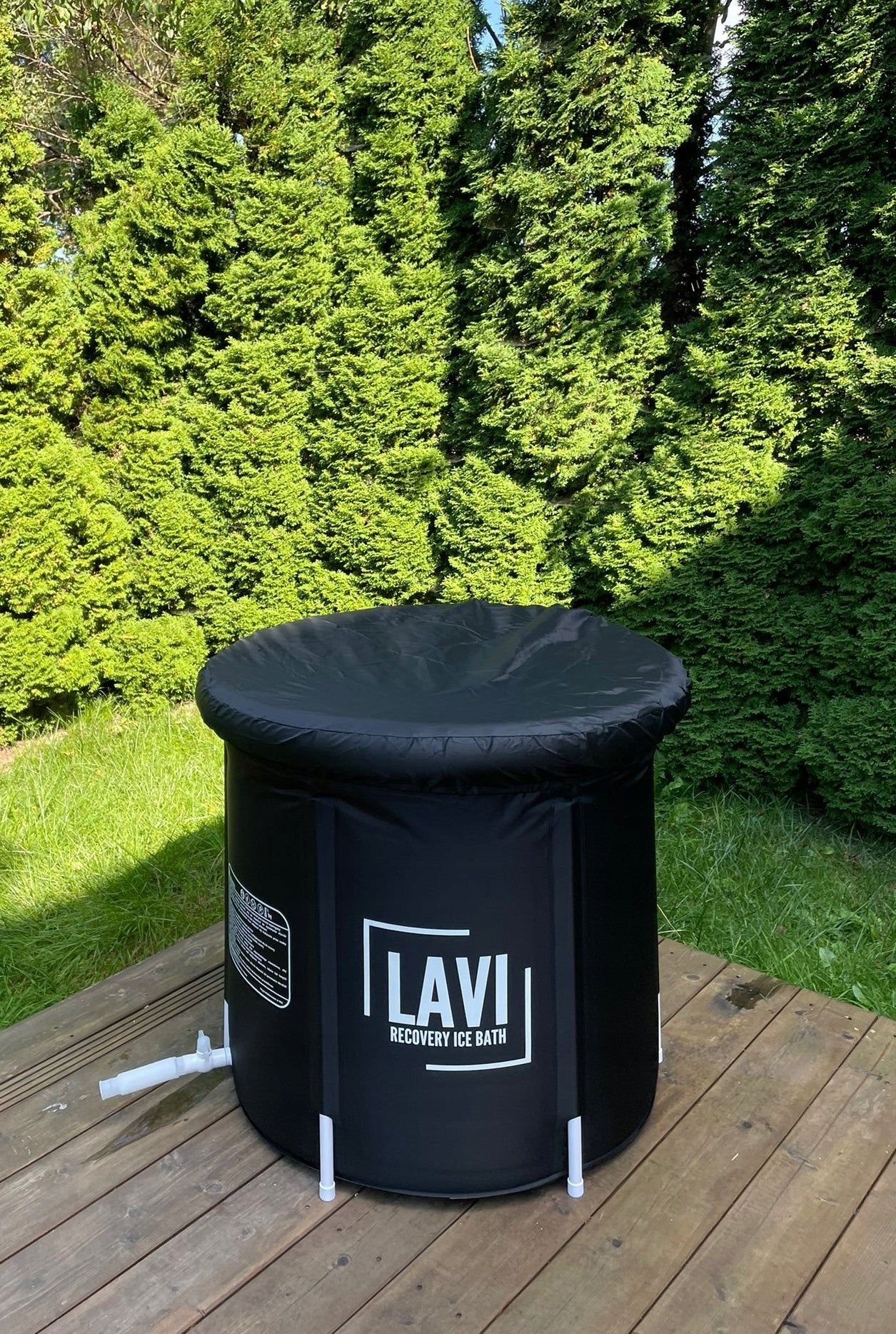 Barrel ice bath for walrusing LAVI with cover UFO thermometer XL 320L Height 75 cm