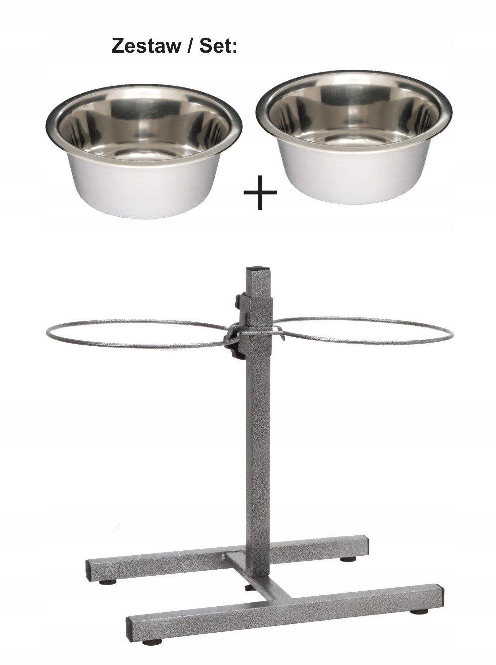 Barry King Bowls on stand reg. for dog 2x2,8l Material metal