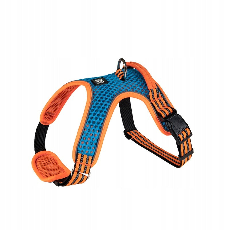 Barry King Dog Harness Blue-Orange Reflective Size M