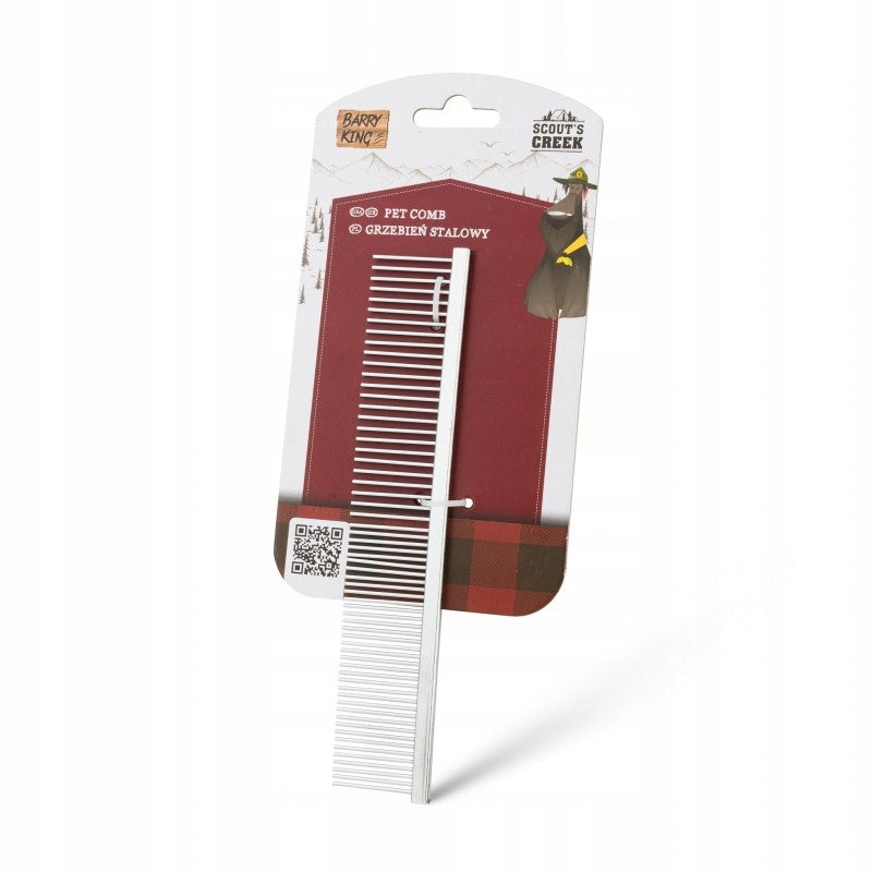 Barry King Steel Comb, Grey, 2,9 x 17 cm 14056