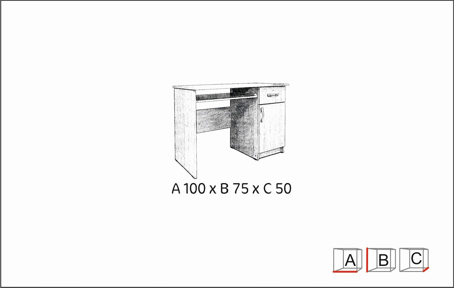 Bartek 100 desk with drawers and doors Sonoma computer table Brand no brand