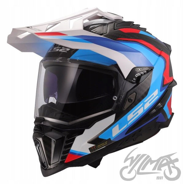 Baseball HELMET LS2 MX701 EXPLORER FRONTIER II WHITE BLUE ros. M carbon