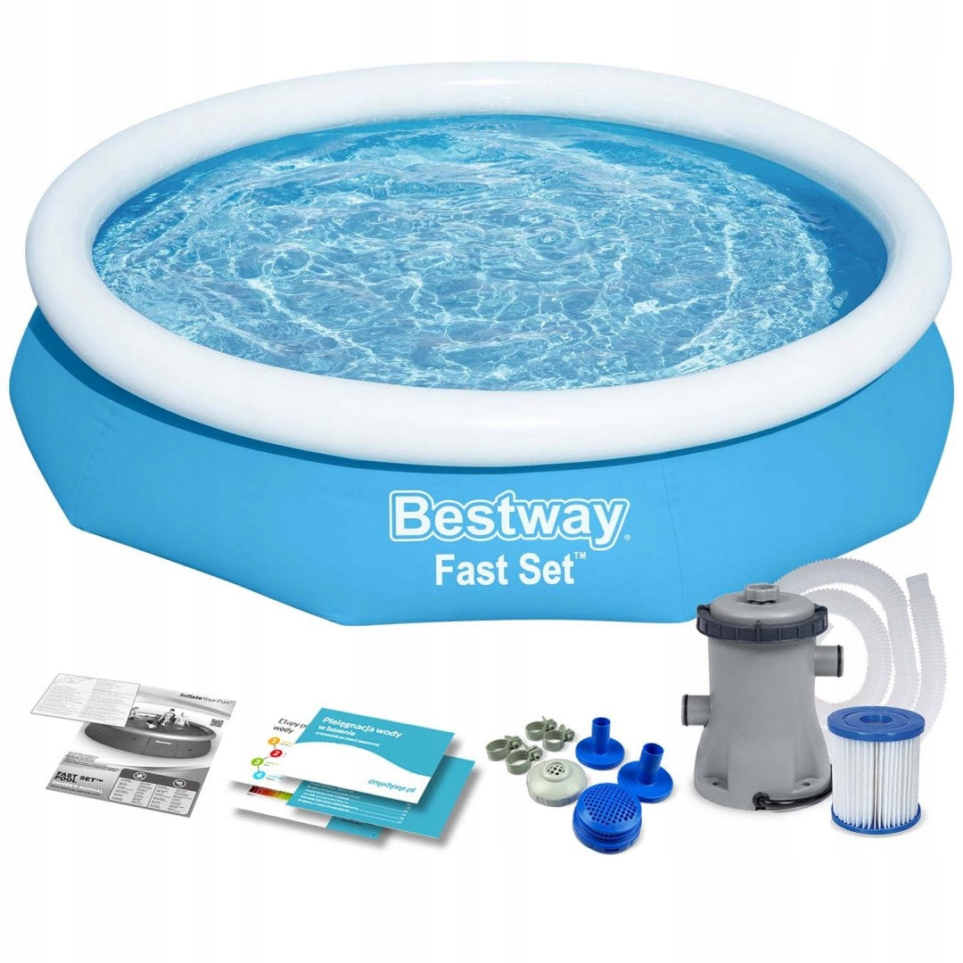 Poolset mit Filterpumpe 244 x 61 cm, blau 