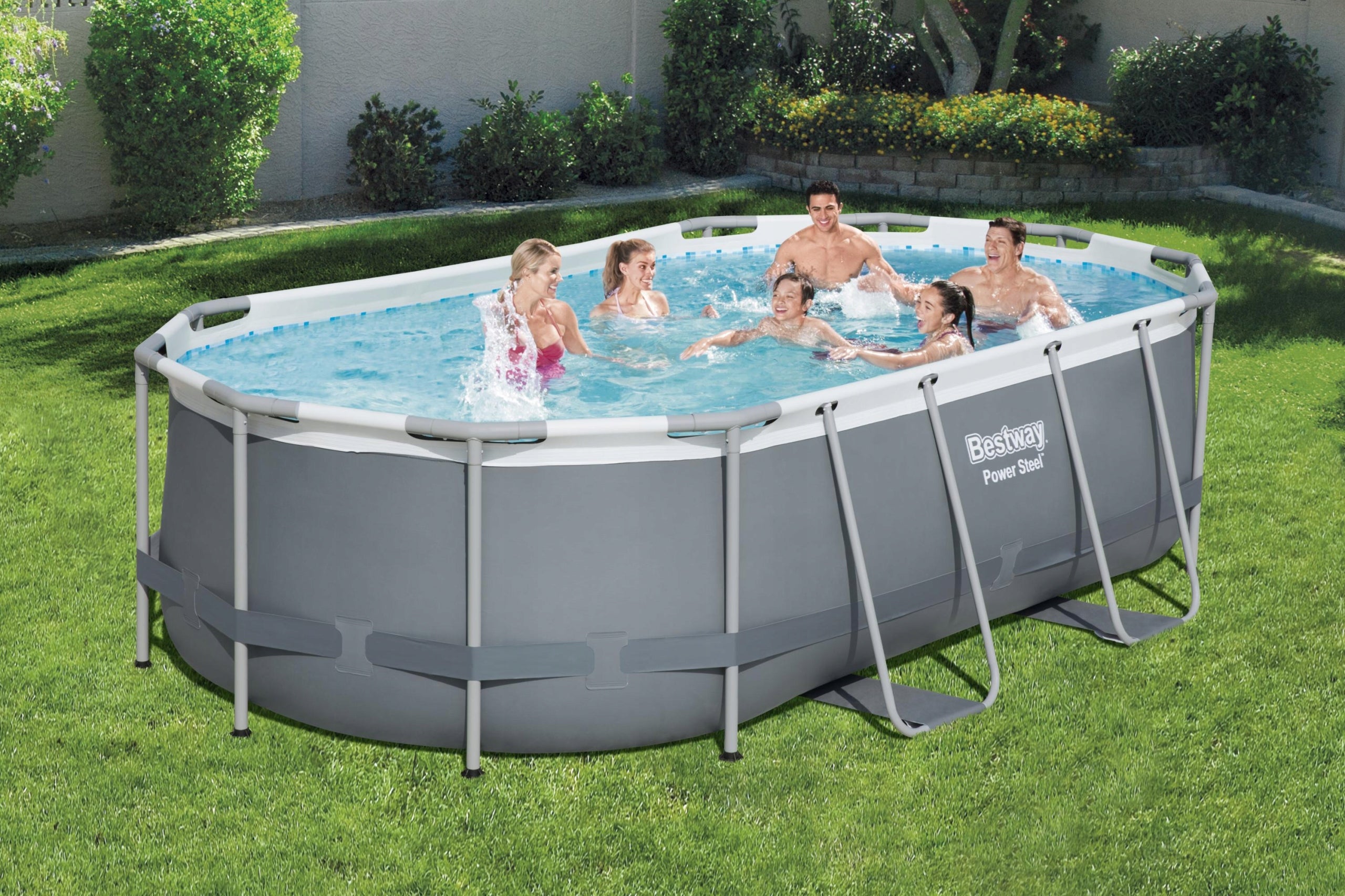 Karkasinis baseinas Bestway Power Steel Oval 427x250x100 cm, su filtru