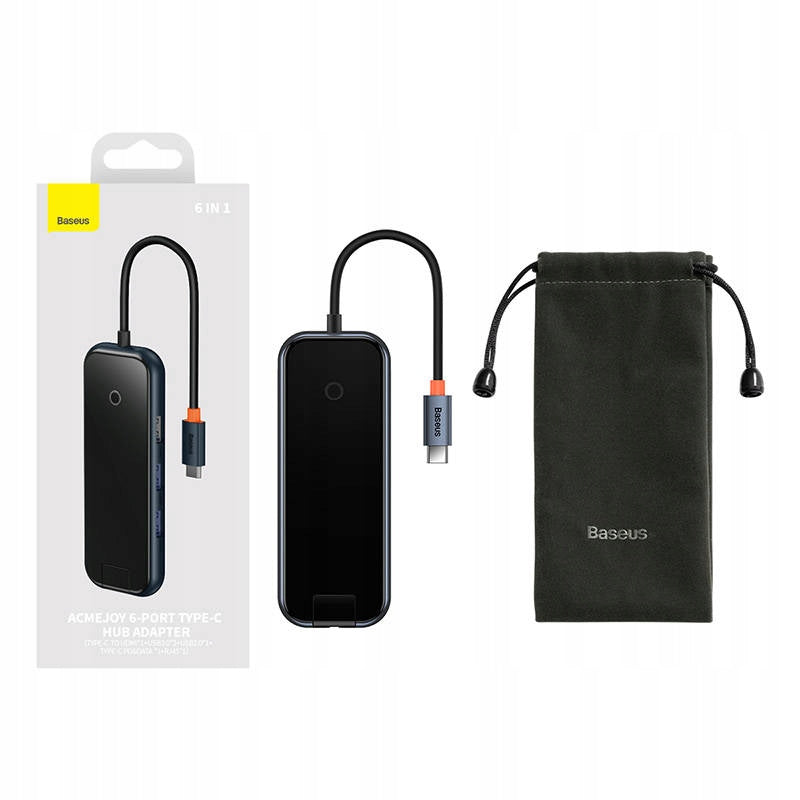 Baseus Hub USB-C to 2xUSB 3.0 USB 2.0 USB-C PD HDMI RJ45 Docking Station