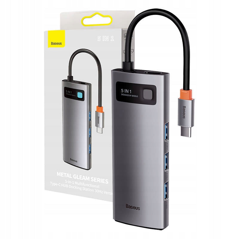 Baseus Metal Gleam Series Multifunction USB HUB 5in1 USB Type C PD 100W H