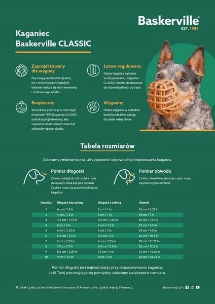 Baskerville Classic Dog muzzle 9 Beige 34cm Manufacturer code 64920A