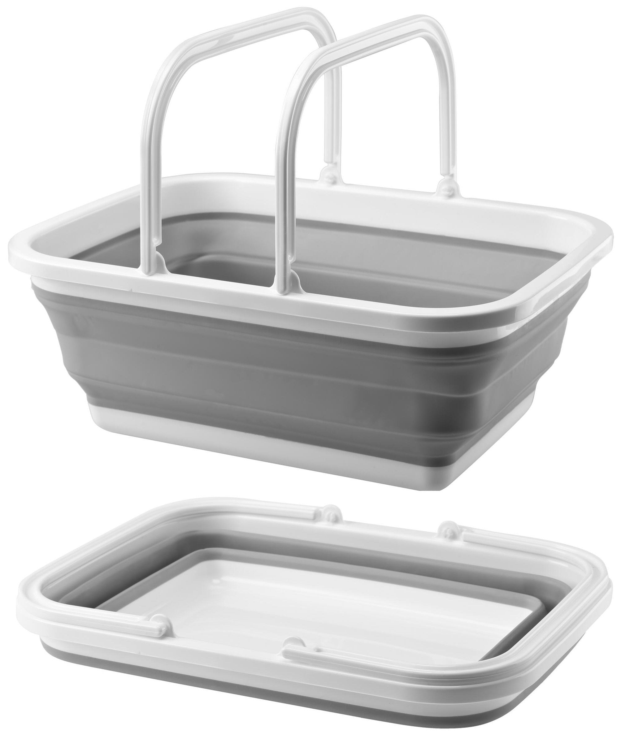 Basket FOLDING WITH HANDLES container BATHTUB 8L TOURIST SILICONE bowl