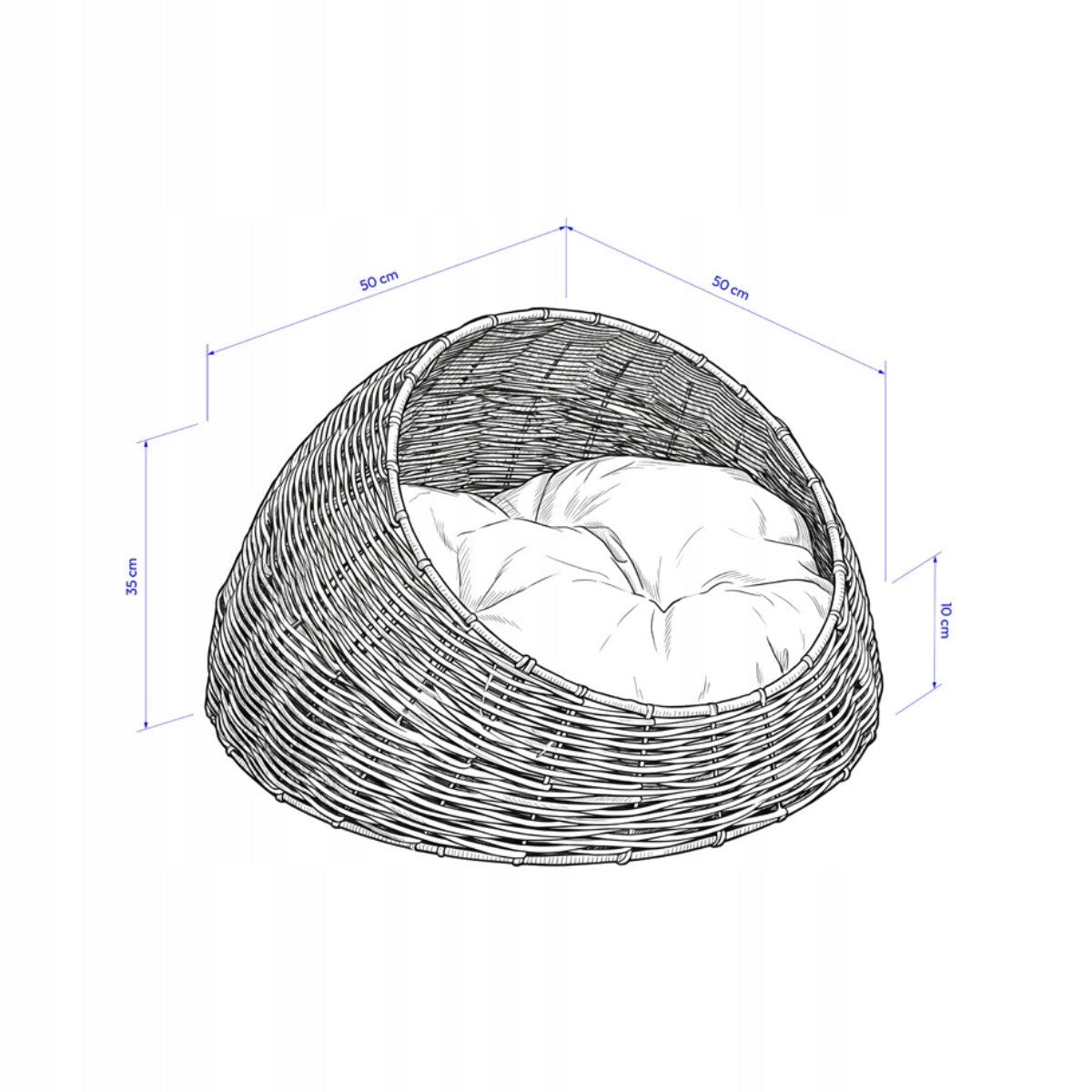 Basket oval bed with visor Brand Bottari