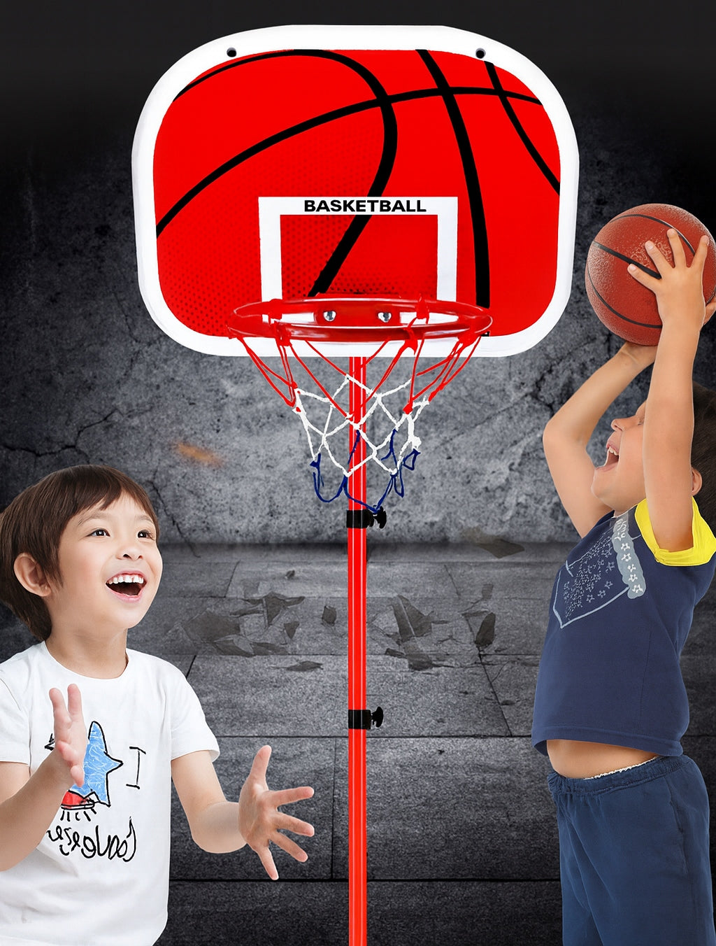 Basketball Basket Basketball Board Adjustable Set with Ball Character/Title none