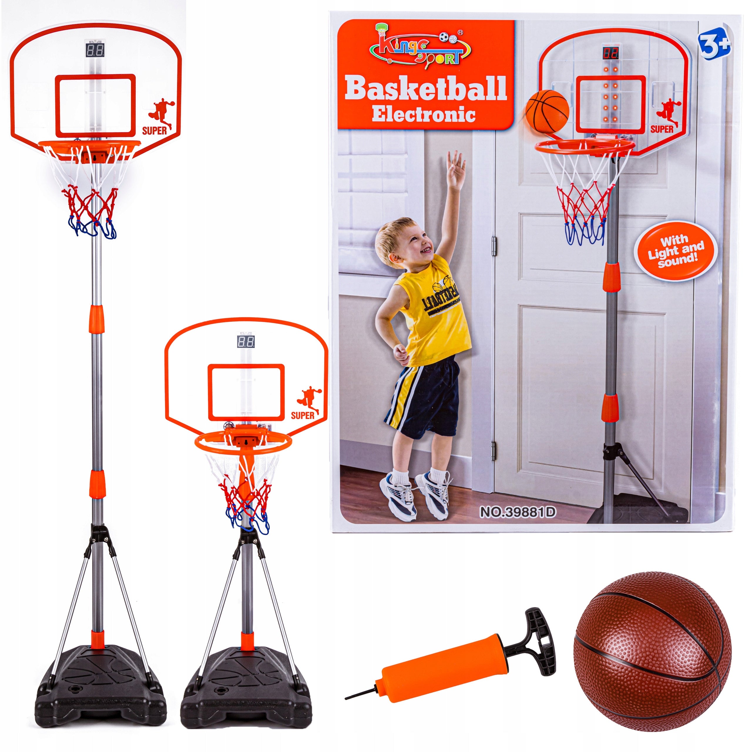 Basketball Basket Large Basketball for Kids Ball Pump Stand