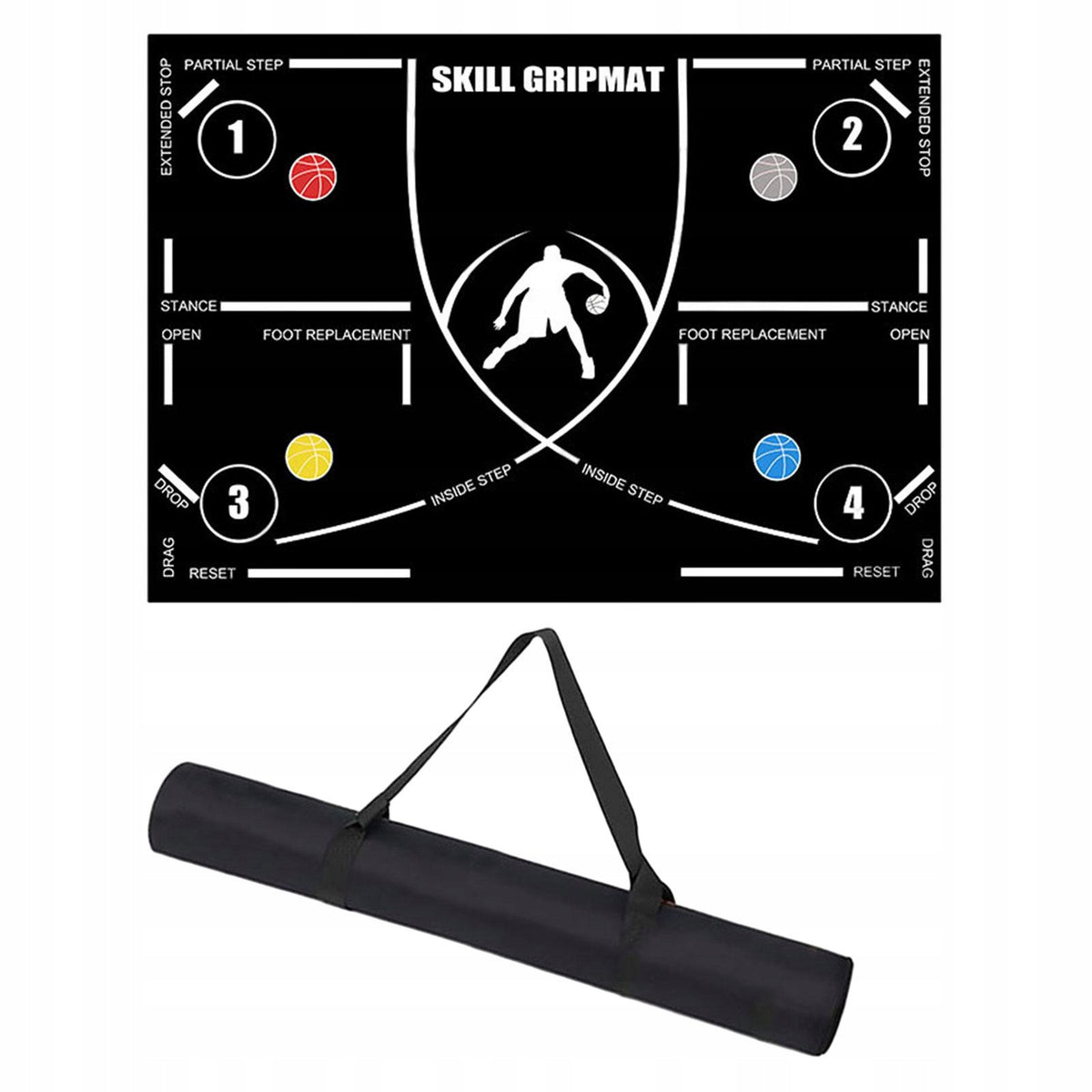 Basketball Footwork Mat Ball Handling Portable Basketball Skills White Line