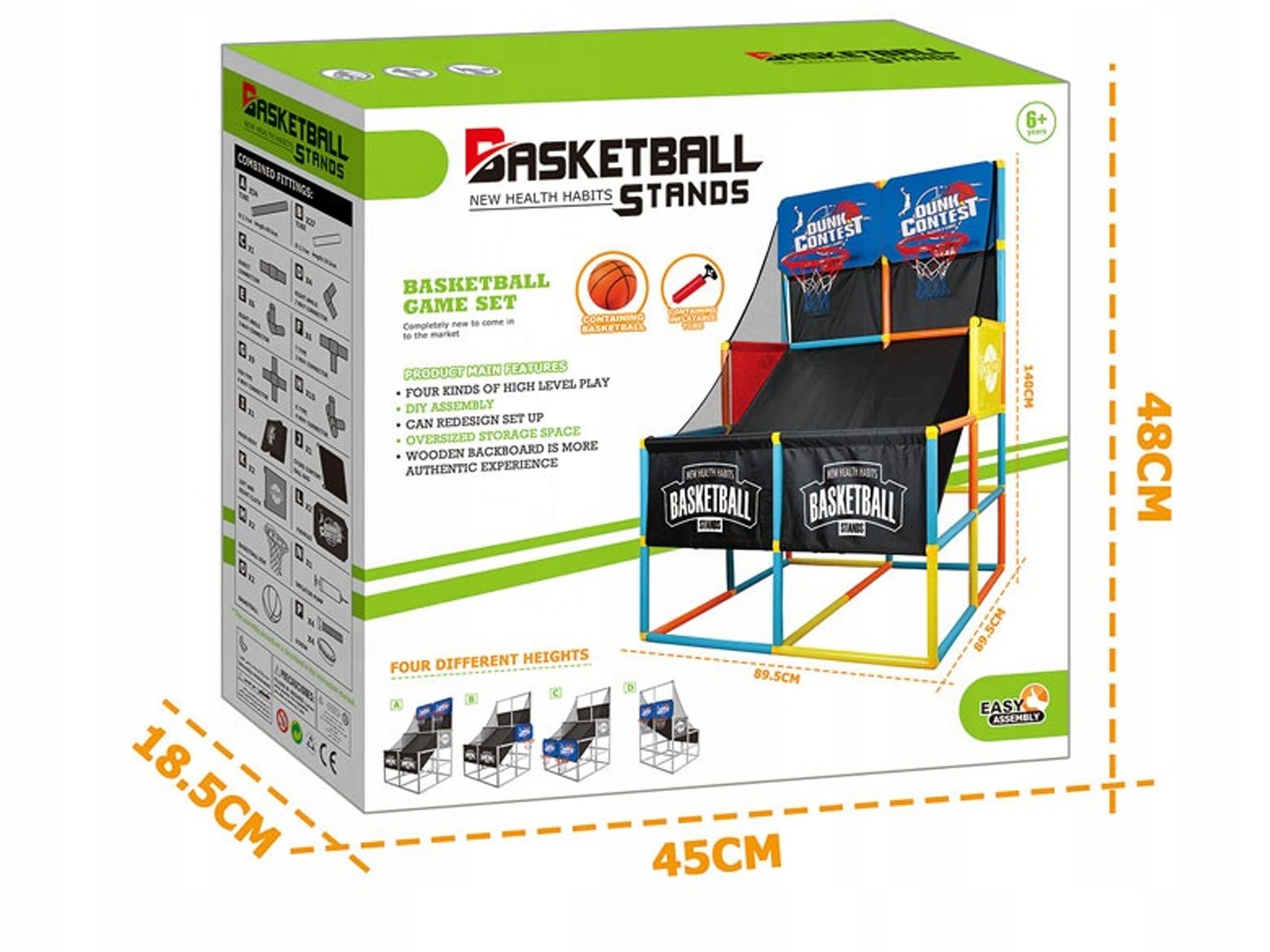 Basketball Set for Two Children to Play Ball Basket Pump Kid's age 6＋ years