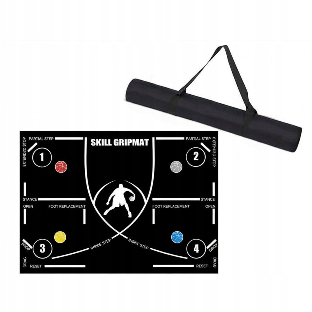 Basketball Training Pad Portable Foldable Fitness Mat Style a with Strap