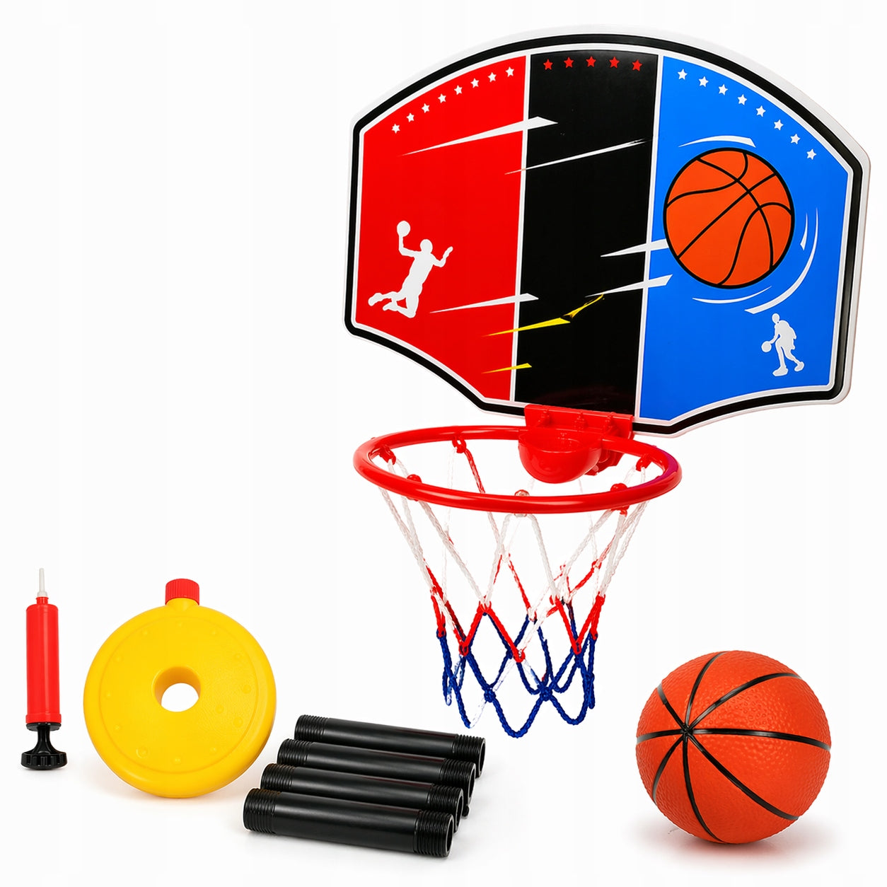Basketball basket 115 cm for children adjustable set ball pump Brand no brand