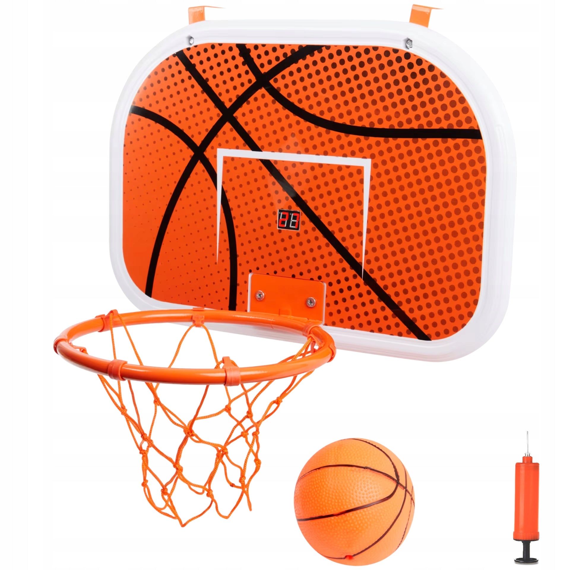 Basketball set Fence door board + ball + pump counter sounds