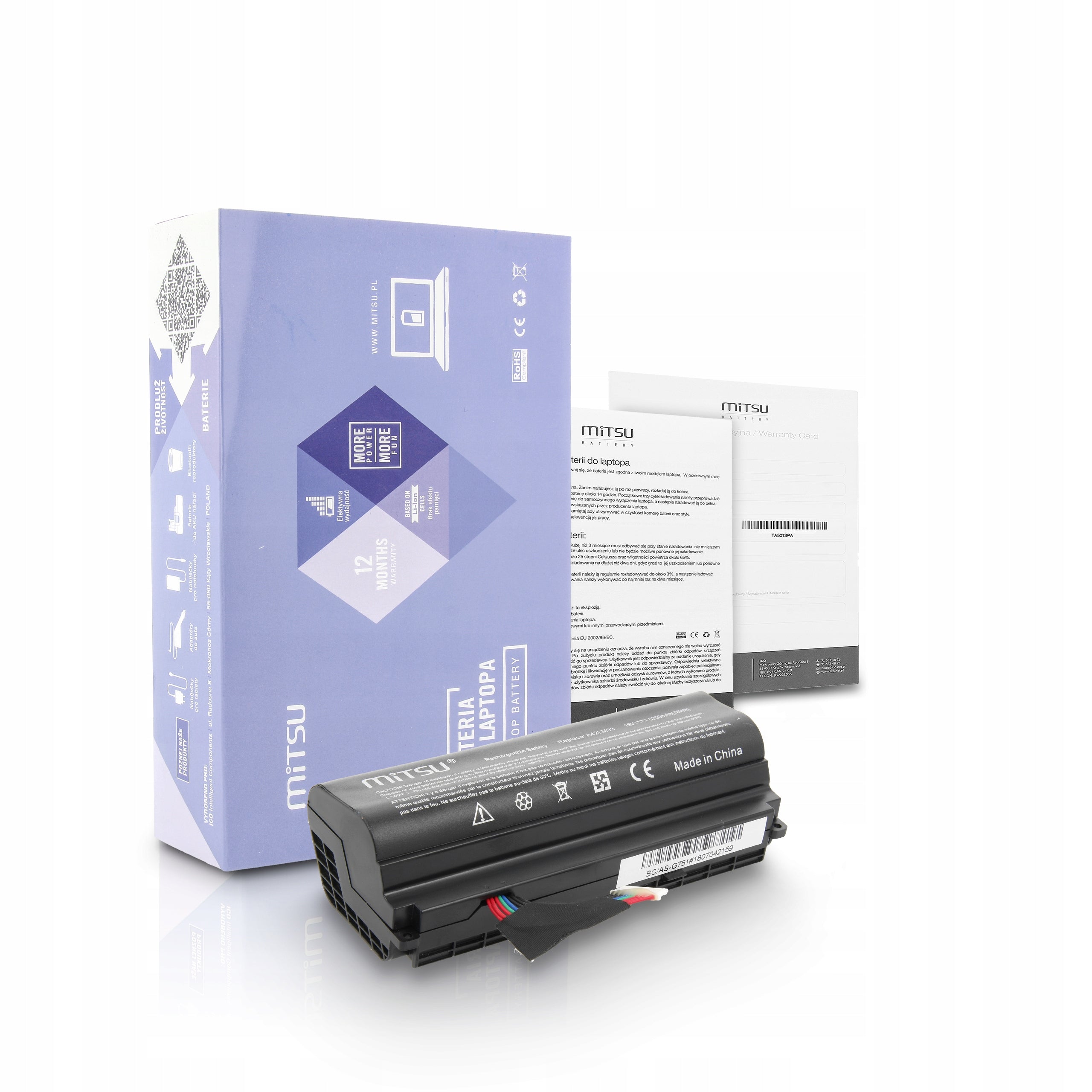MITSU BATTERY BC/AS-G751 (ASUS 5200 MAH 78 WH)