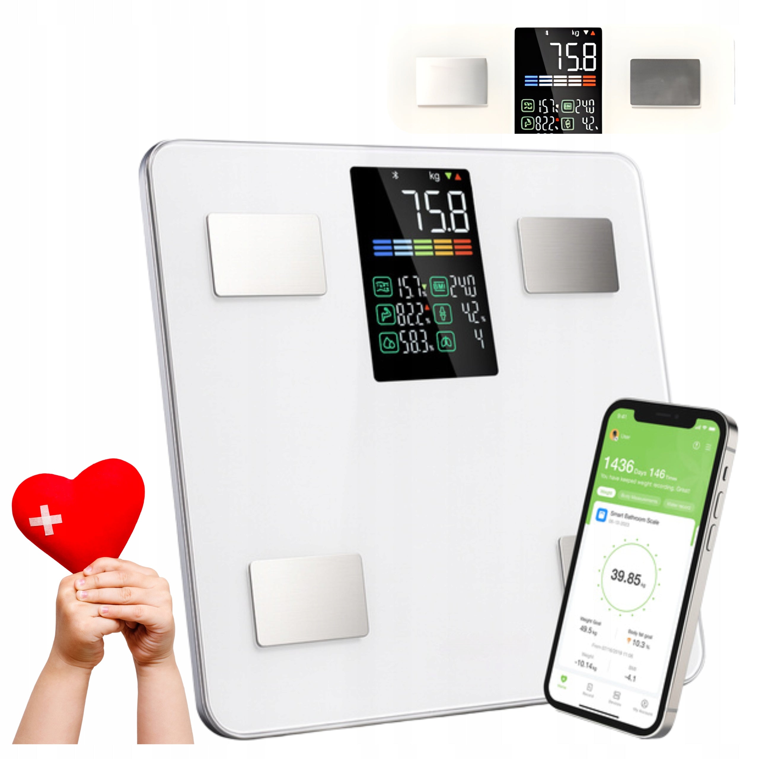 Bathroom Analytical Scale 226kg BMI Electronic Body Analysis White