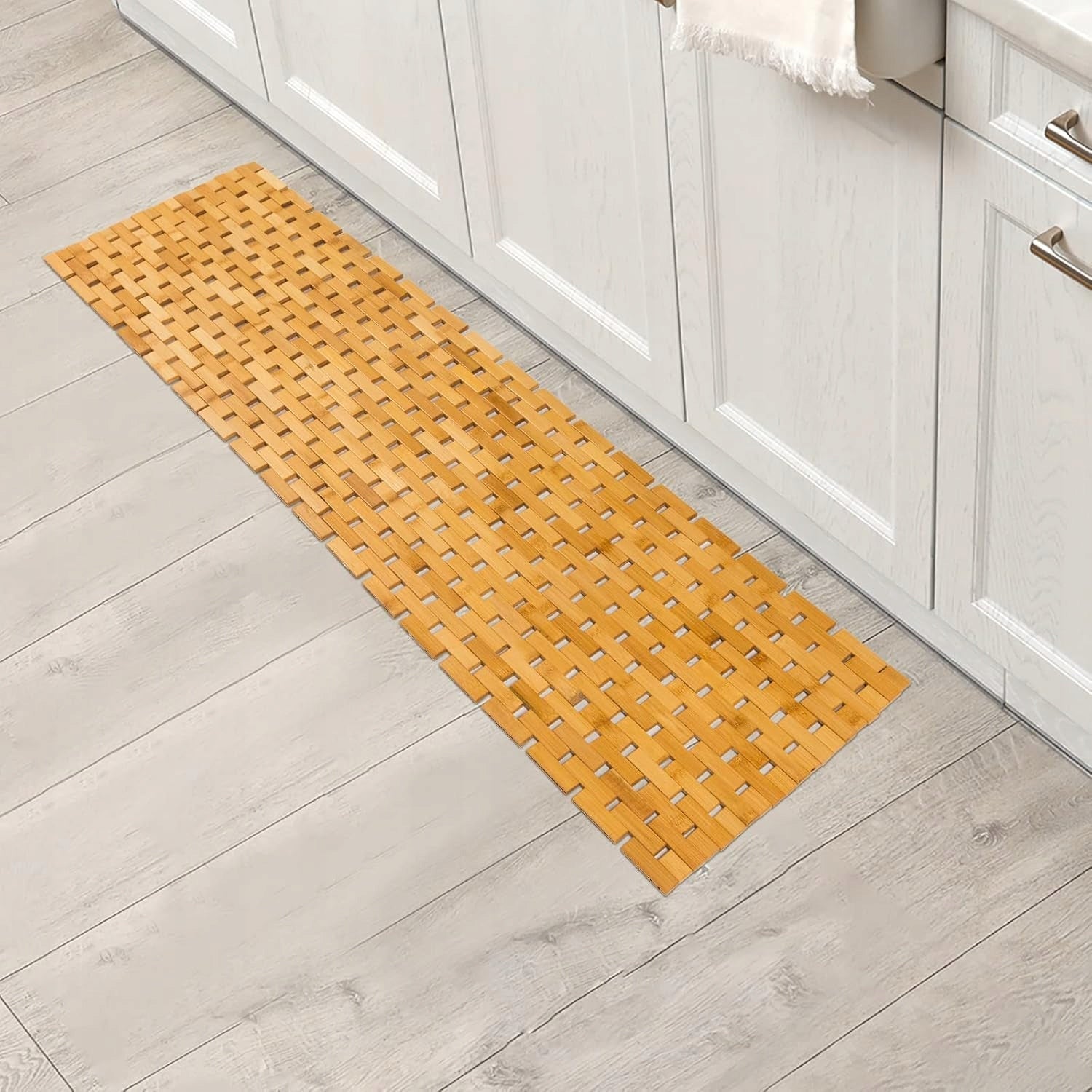 Bathroom BAMBOO MAT Floor Rug Wooden for Bathroom Natural Manufacturer code Łazienkowa MATA BAMBUSOWA Podłogowa 50x70cm