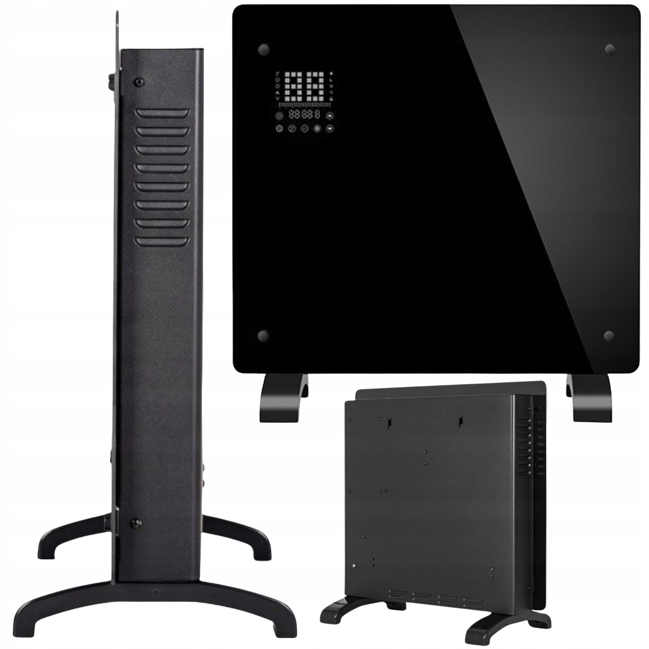 Bathroom Convector Glass Touch Heater 1000W Black Electric