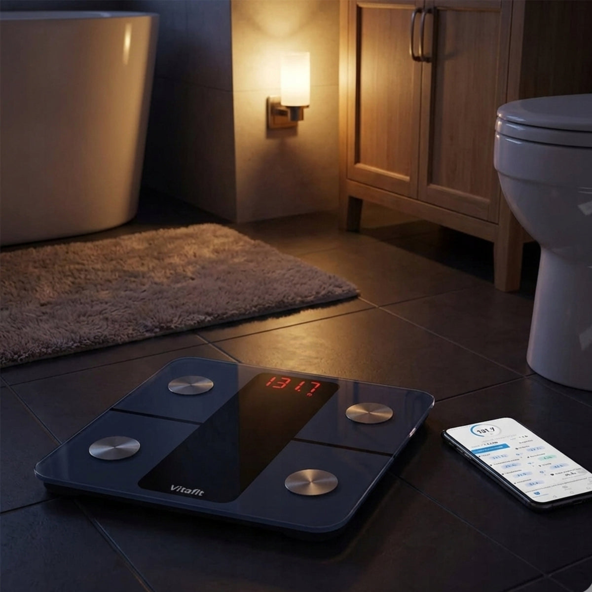 Bathroom Electronic Scale Vitafit VT701 Smart Bluetooth Black Brand Vitafit