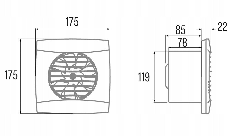 Bathroom Fan CATA UC12 Timer Black Model CATA UC12