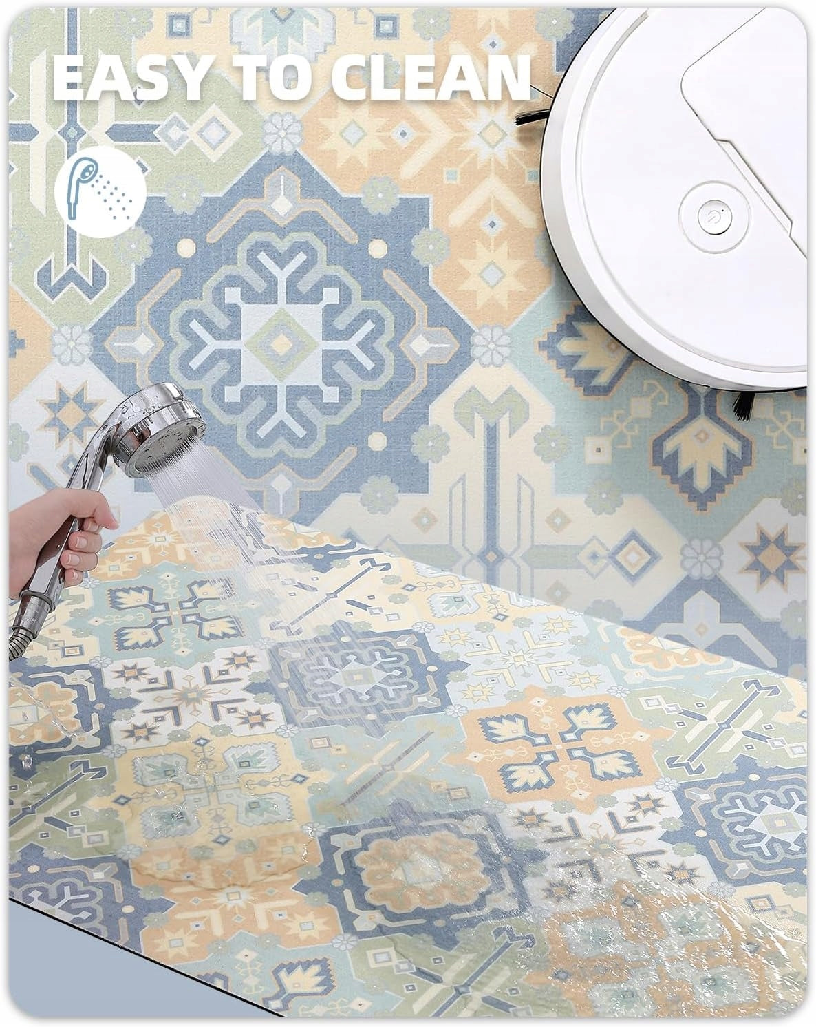Bathroom Mat Non-Slip 110x60cm Boho Quick Drying Absorbent Rug Brand COLOR&GEOMETRY