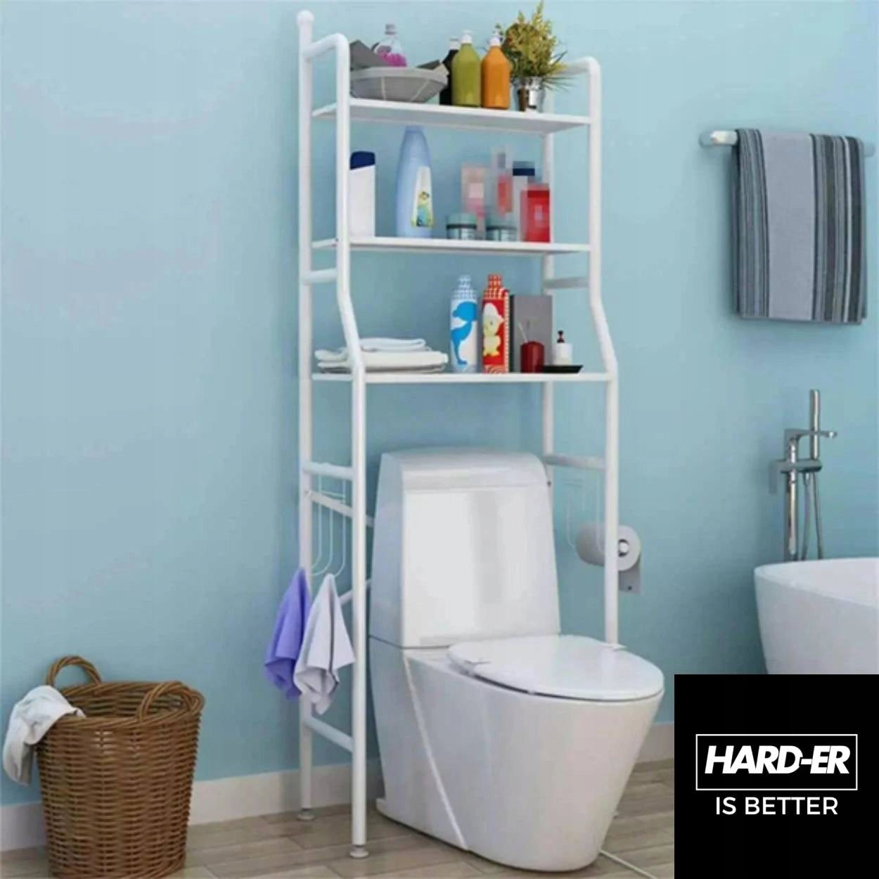 Bathroom RACK 3 Shelves Freestanding STAND over toilet TOILET WHITE Hard-er Manufacturer code Hard-er_półka_łazienkowa