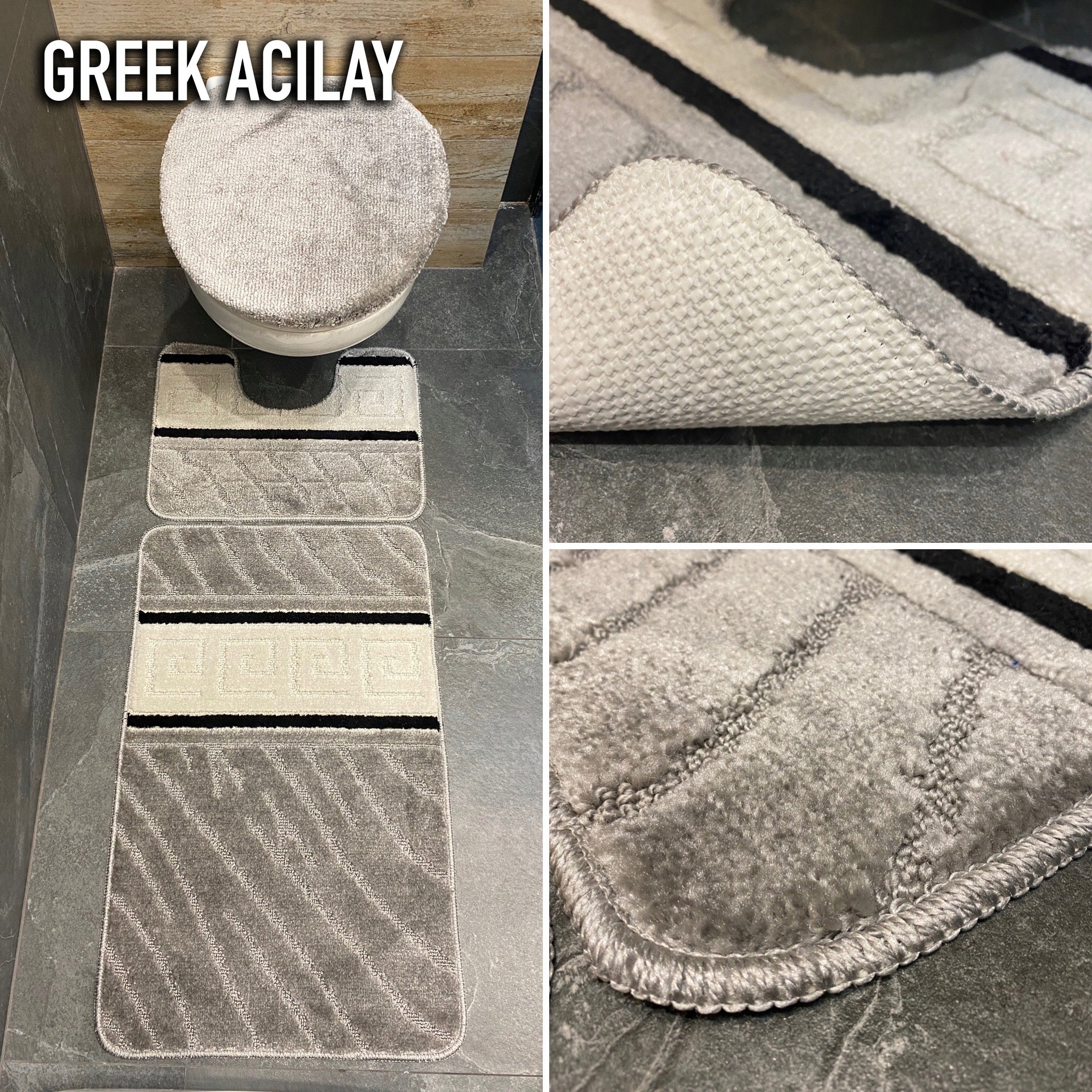 Bathroom Rug 3-Piece Soft Quick-Drying Rubberized Aesthetic Manufacturer code 3 CZĘŚCIOWY DYWANIK ŁAZIENKOWY