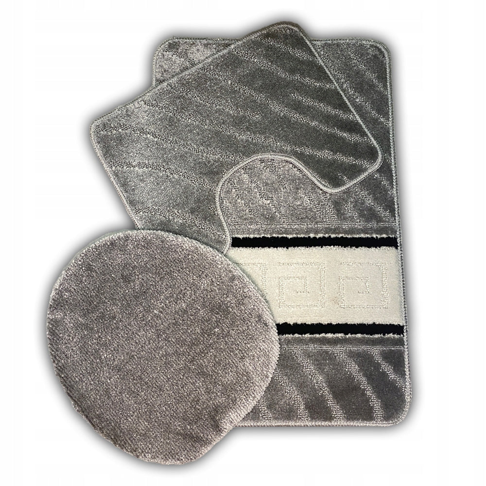 Bathroom Rug 3-Piece Soft Quick-Drying Rubberized Aesthetic