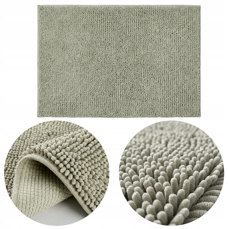 Bathroom Rug 40x60 Green Absorbent Soft Non-Slip Fluffy Mat