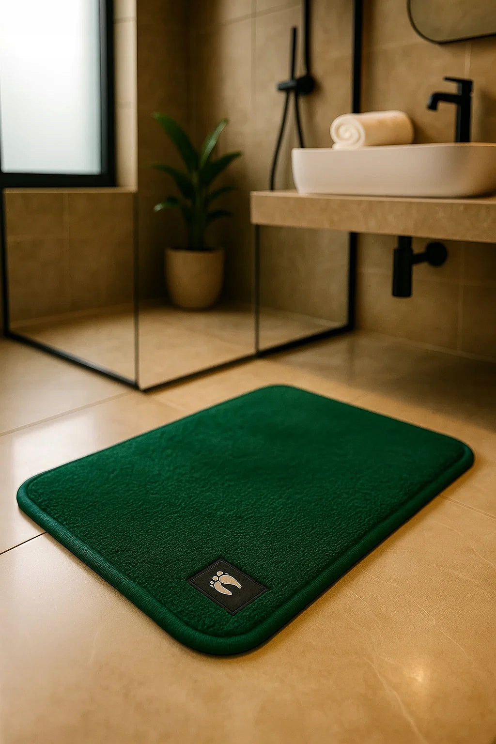 Bathroom Rug 50x80 Bathroom Mat Quick Drying Rectangular Green Manufacturer code Dywan mata do łazienki mikrofibra 50x80