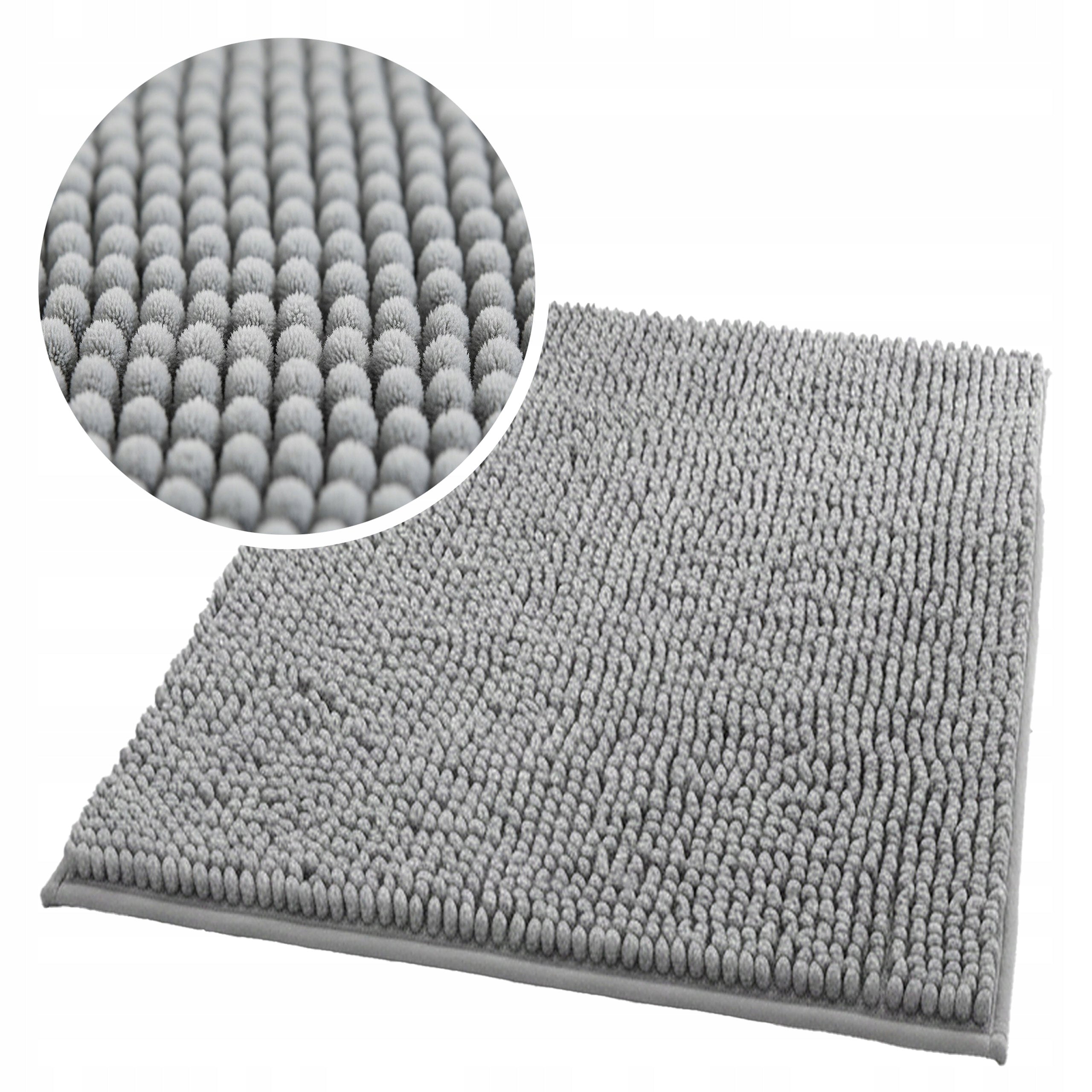 Bathroom Rug 50x80 Grey Absorbent Soft Non-Slip Fluffy Mat