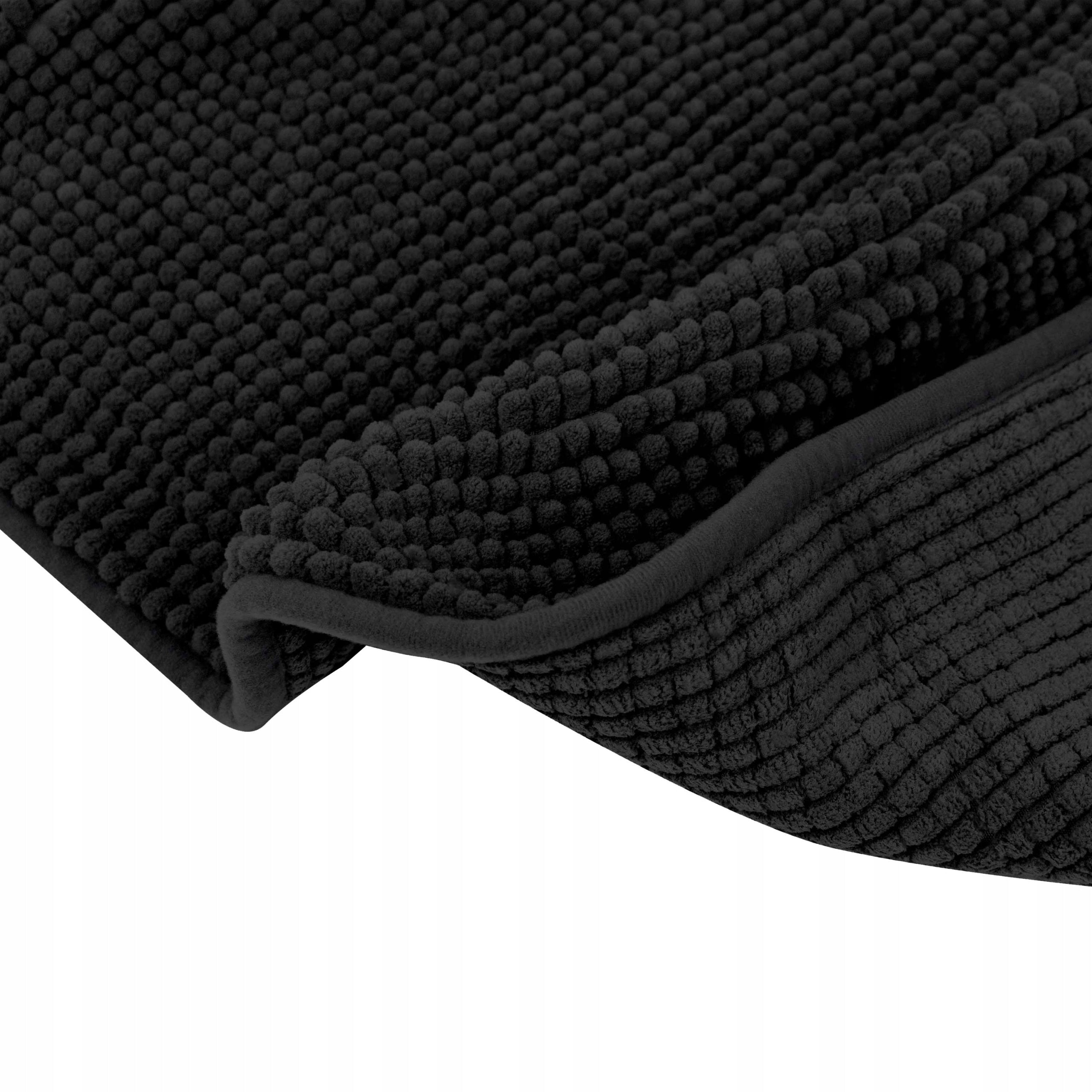 Bathroom Rug 50x80 Non-Slip Black Durable Soft Modern Product width 50 cm