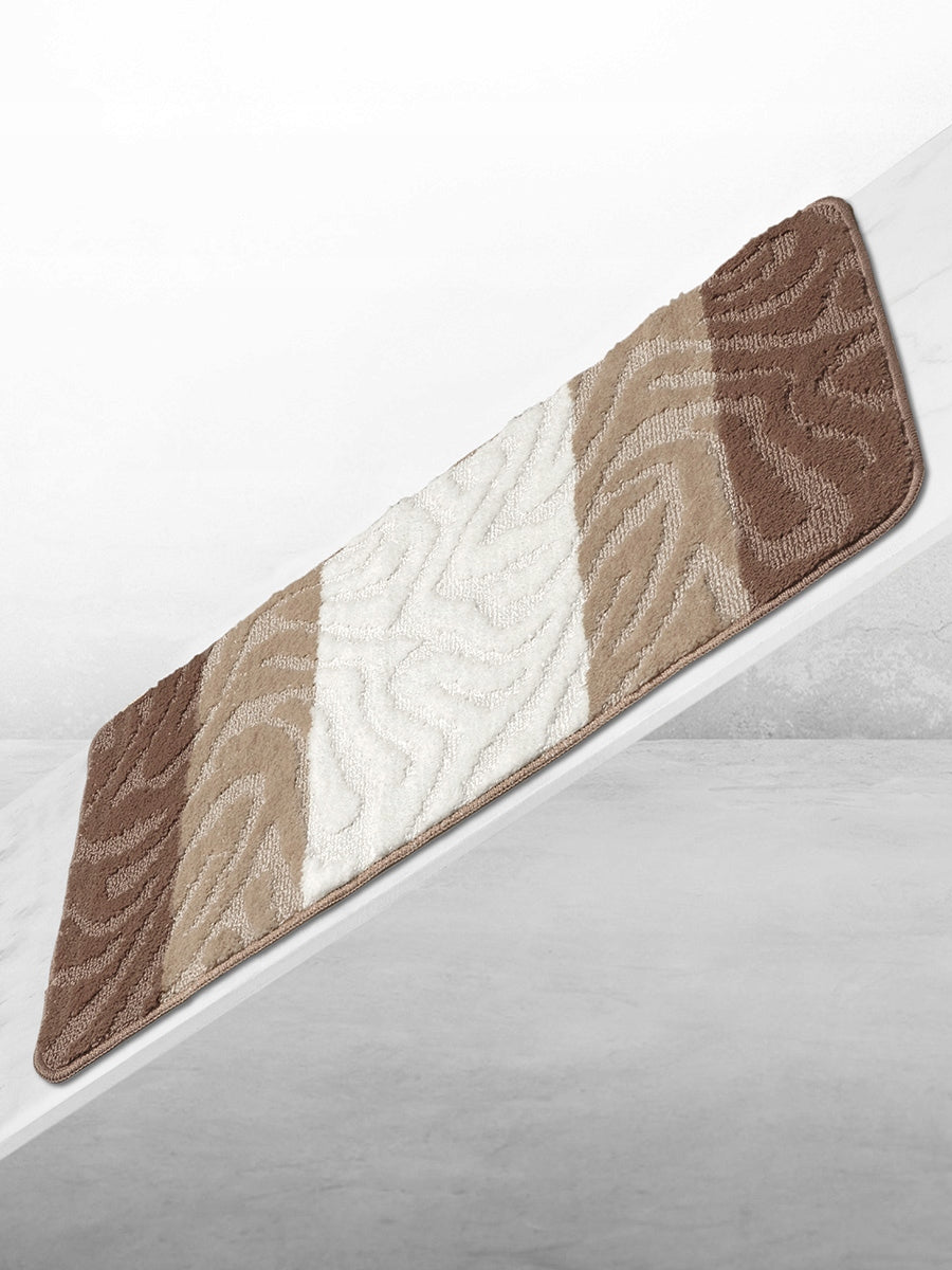Bathroom Rug 50x80 Non-Slip Large Bathroom Mat BALI BROWN Length 80 cm