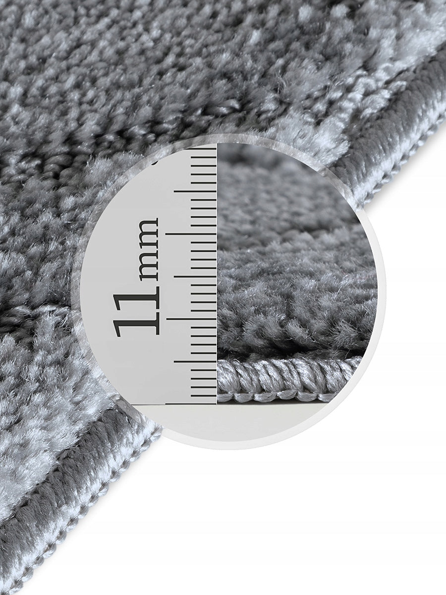 Bathroom Rug 50x80 Non-Slip Large Bathroom Mat Silver Grey Thickness 11 mm