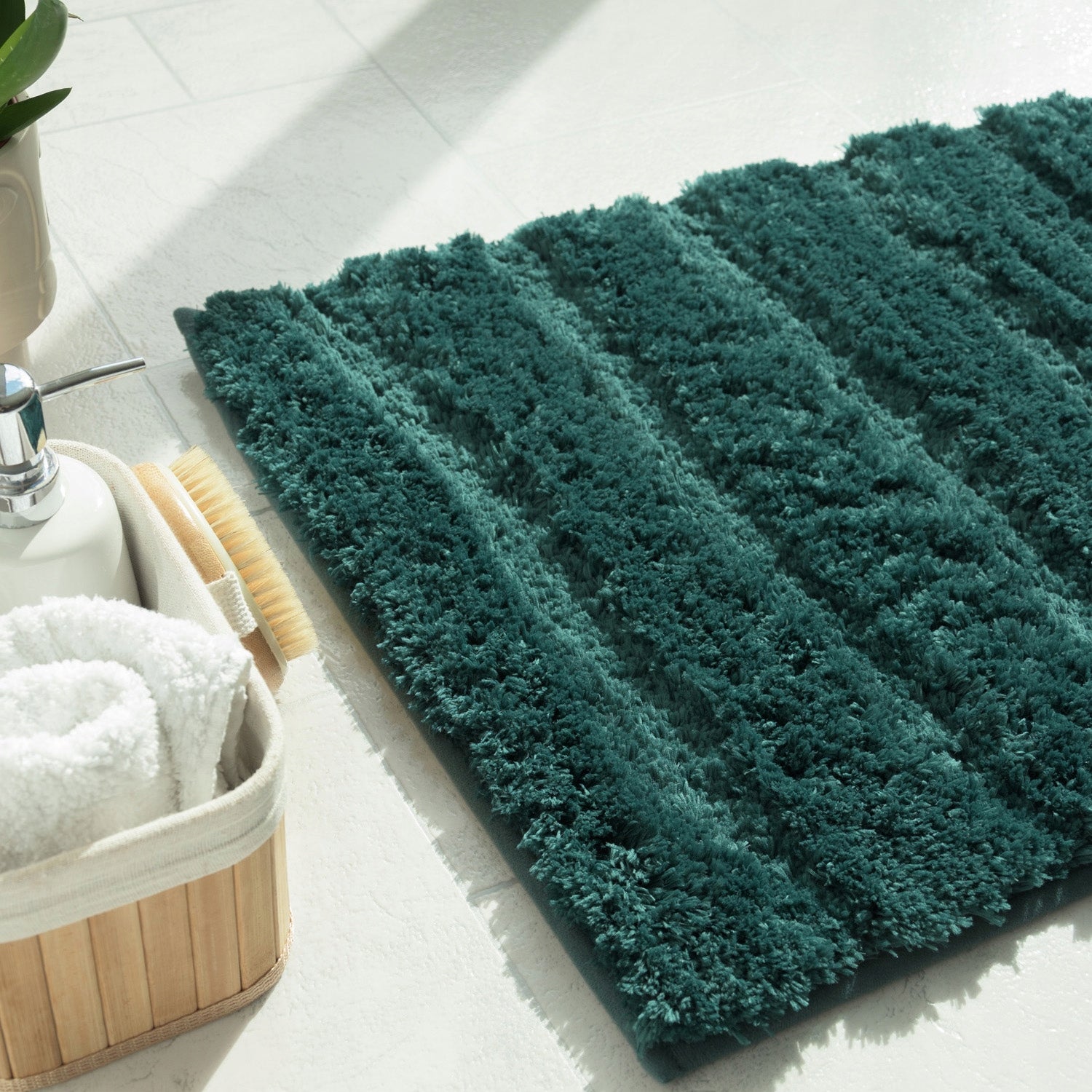 Bathroom Rug 50x80cm Soft Fluffy Shaggy Anti-Slip for Laundry Brand Multi-Decor