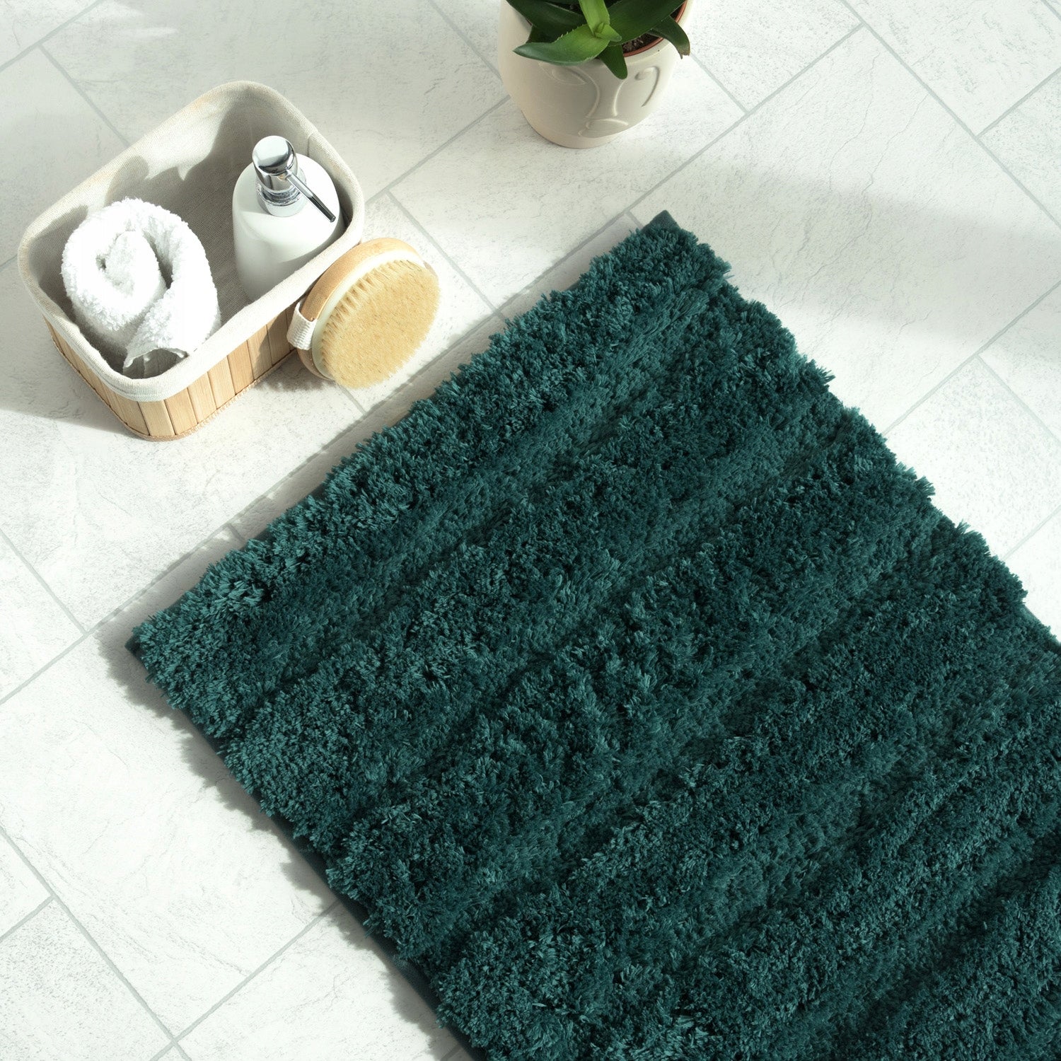 Bathroom Rug 50x80cm Soft Fluffy Shaggy Anti-Slip for Laundry Packaging status original