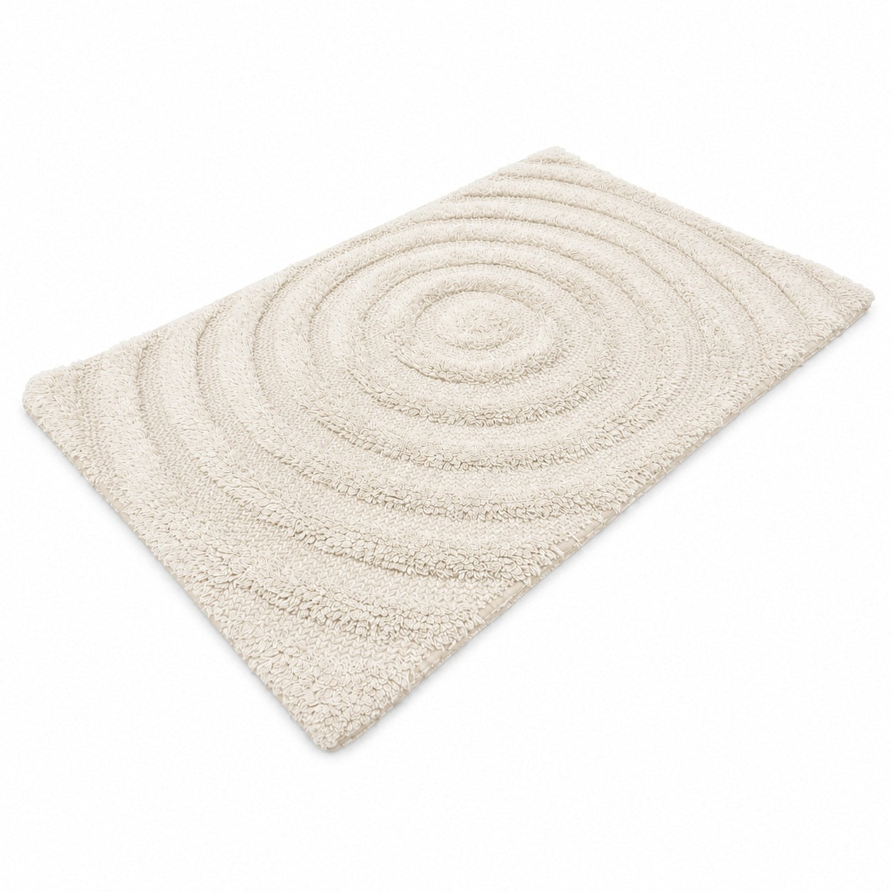 Bathroom Rug 60x100 ECRU CIRCLE 100 % COTTON Absorbent THICK Packaging status original