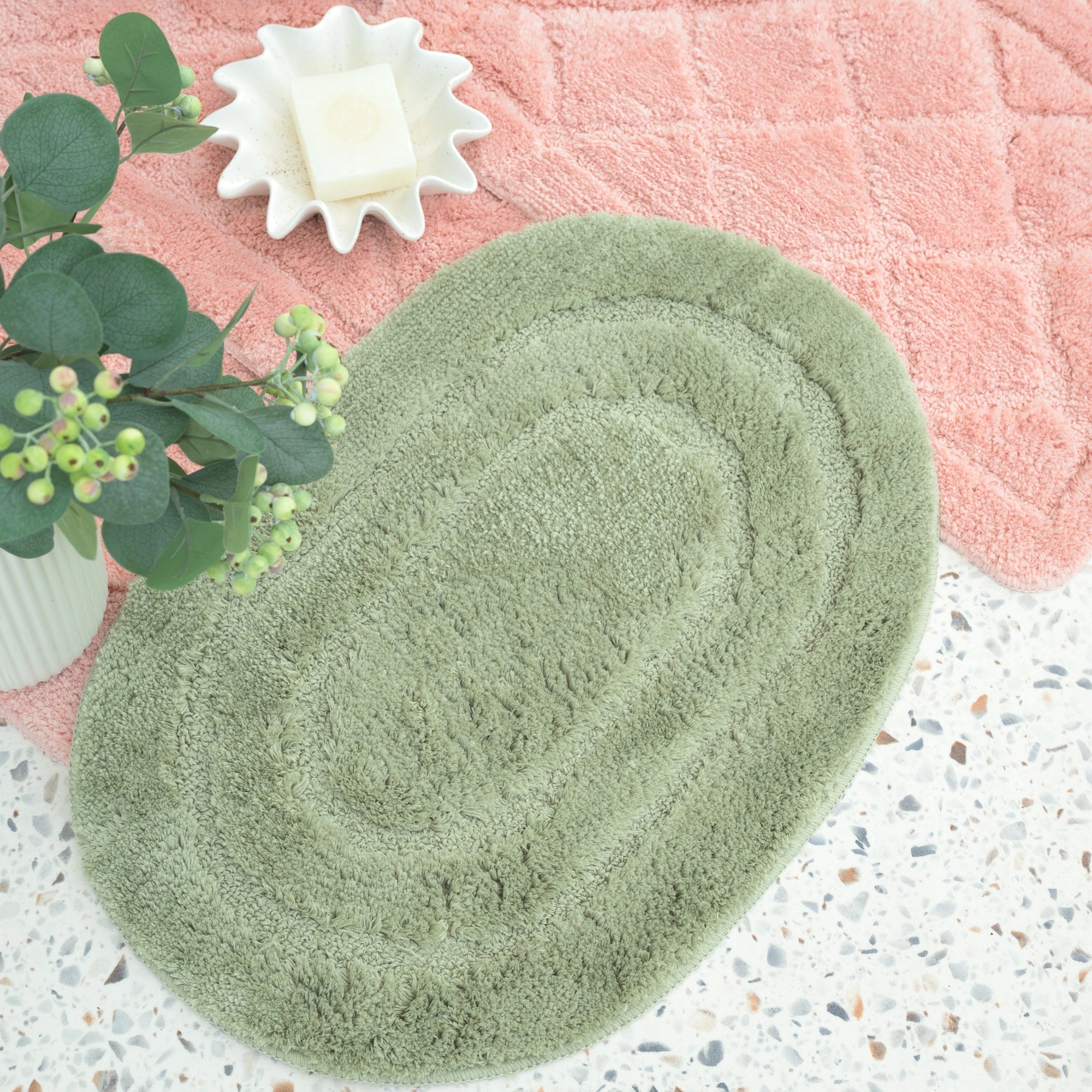 Bathroom Rug Absorbent Set of 2pcs 40x60cm Anti-slip Soft EAN (GTIN) 5904024206491