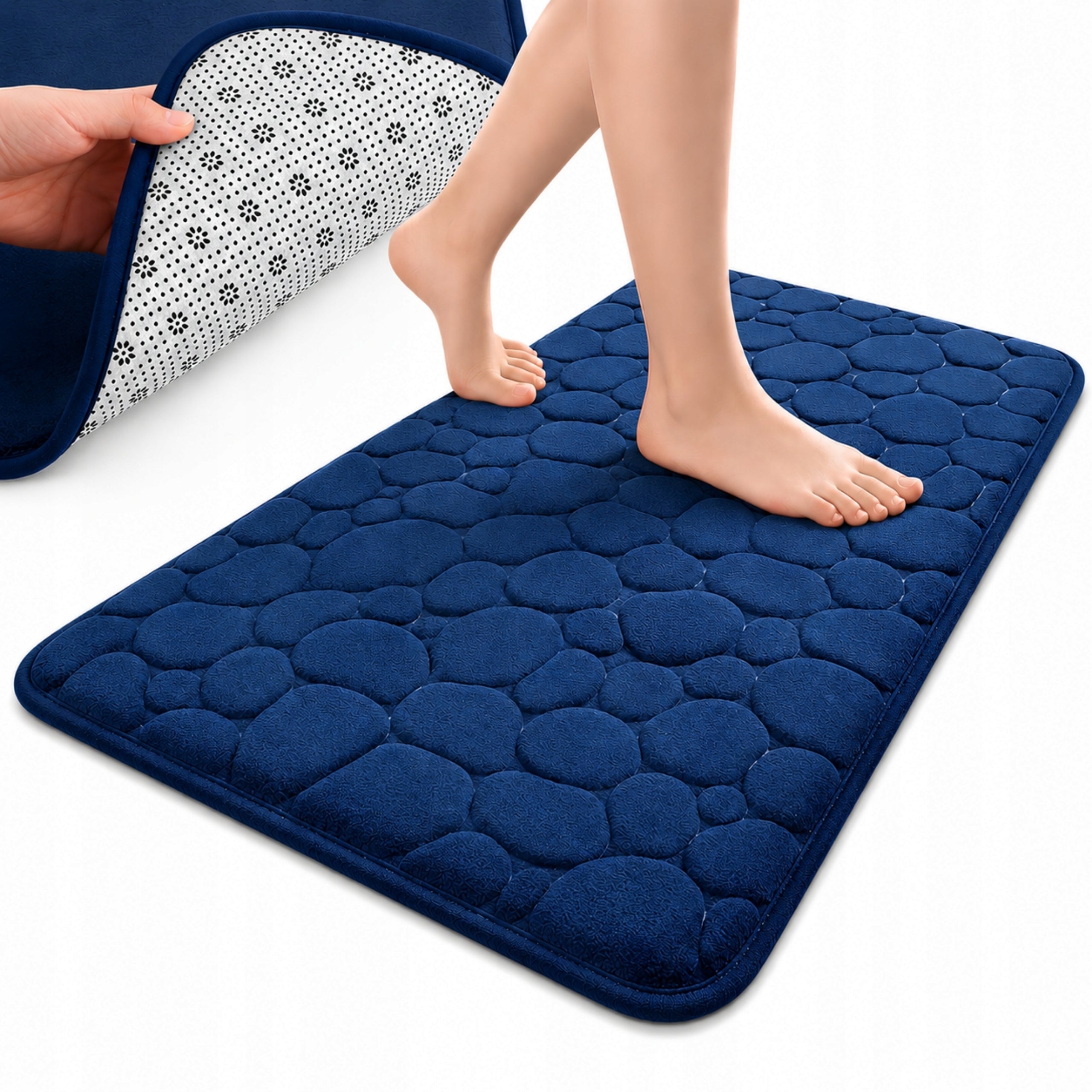 Bathroom Rug Anti-Slip Absorbent Soft Mat 40x60 Stone Effect