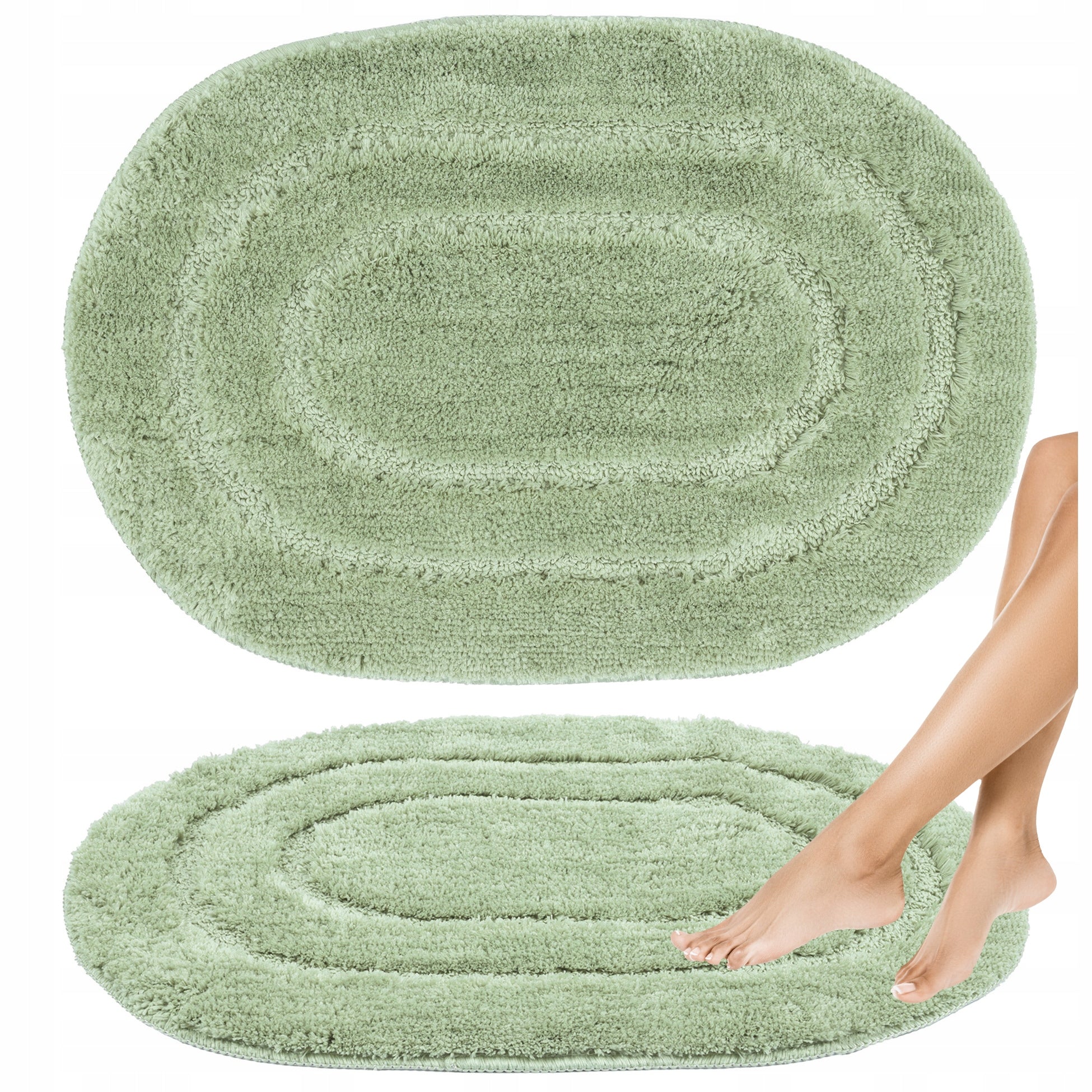 Bathroom Rug Anti-Slip Absorbent Washable Fashionable Green Sage EAN (GTIN) 5904024203186