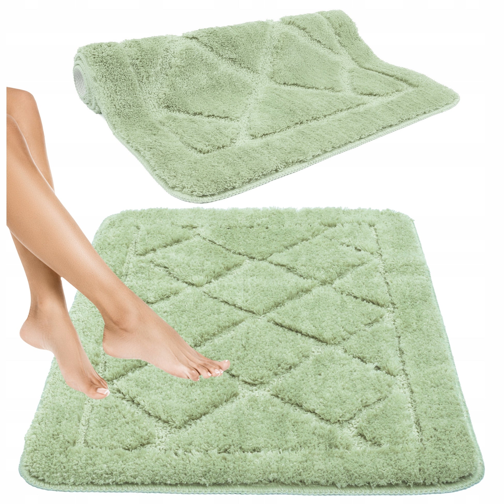Bathroom Rug Anti-Slip Absorbent Washable Fashionable Sage 40x60cm EAN (GTIN) 5904024203162